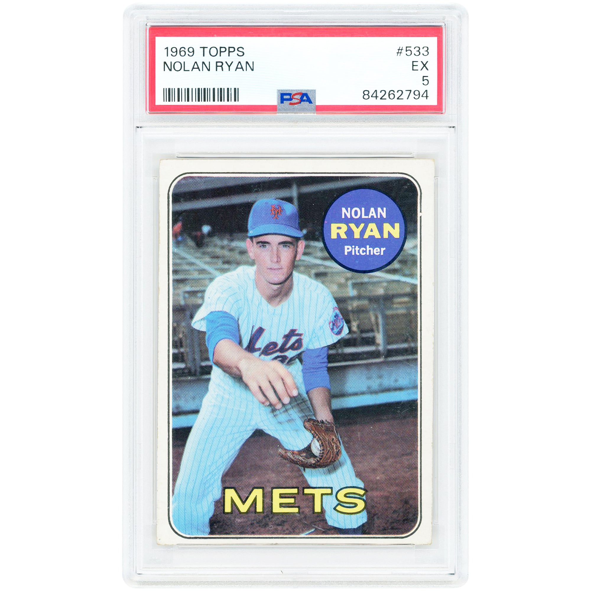 Nolan Ryan New York Mets 1969 Topps #533 PSA Authenticated 5 Card
