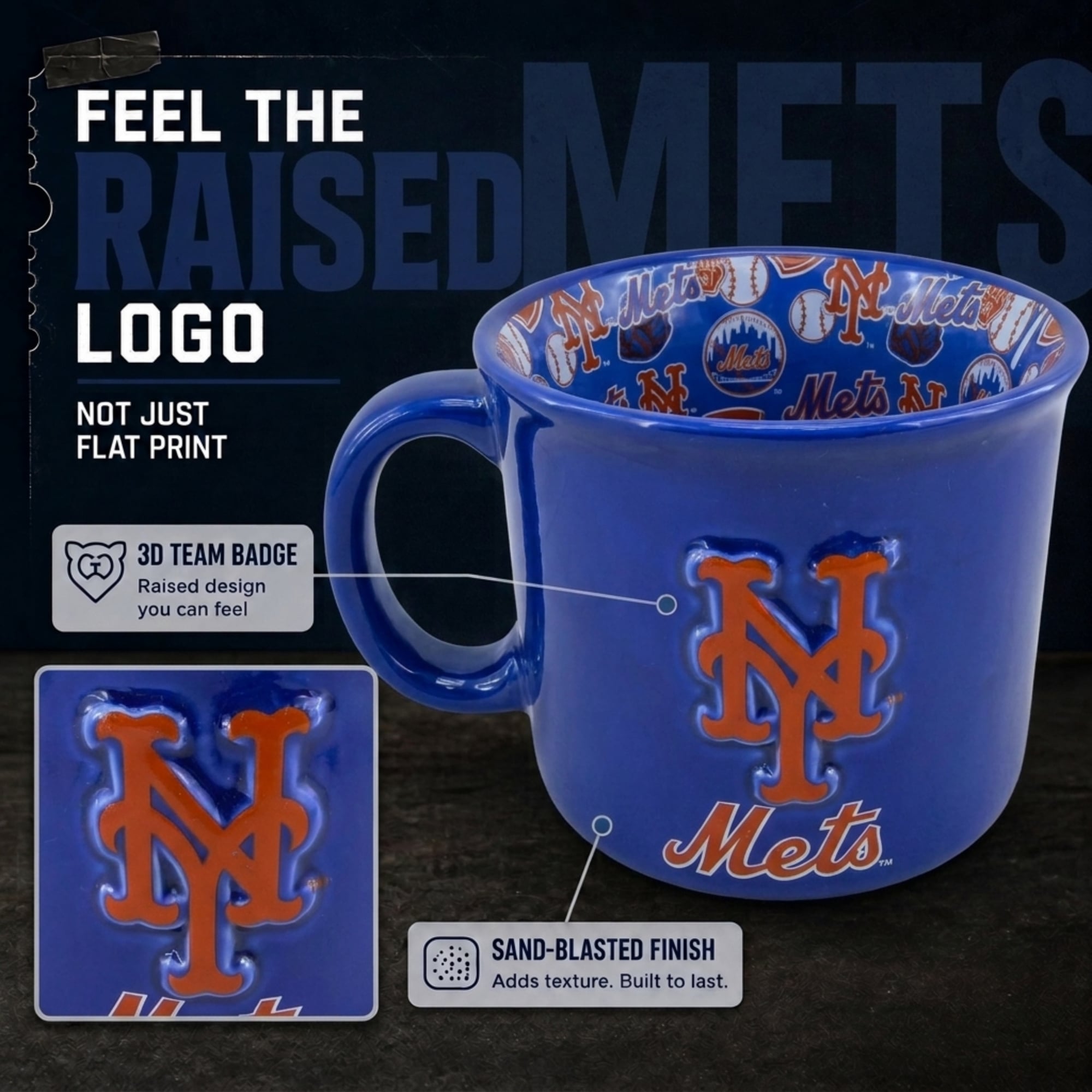 Mug Pegasus New York Mets 17 oz à l'envers