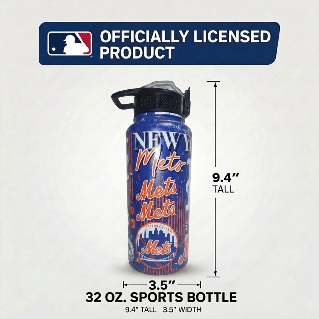 Pegasus New York Mets 32oz. Home Field Mashup Stainless Steel ProPress Water Bottle