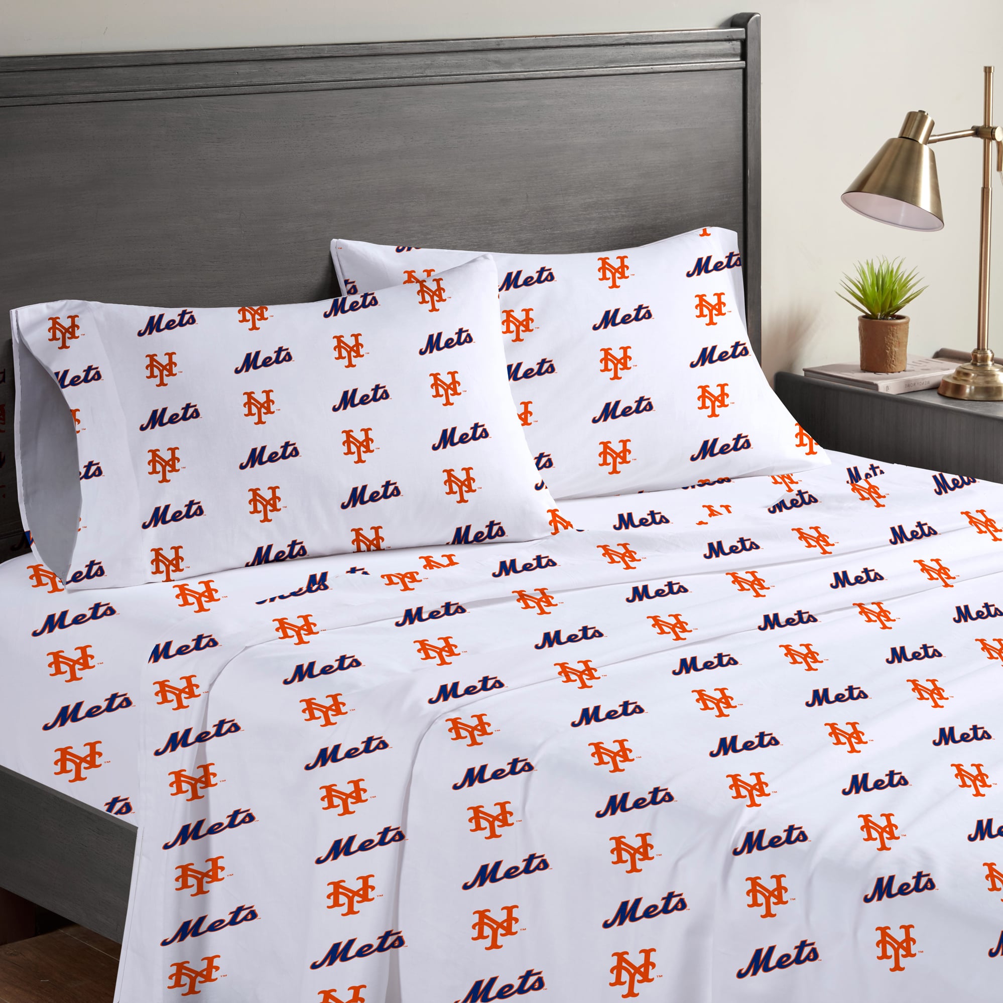 Ensemble de draps quatre pièces Pegasus New York Mets pour lit queen