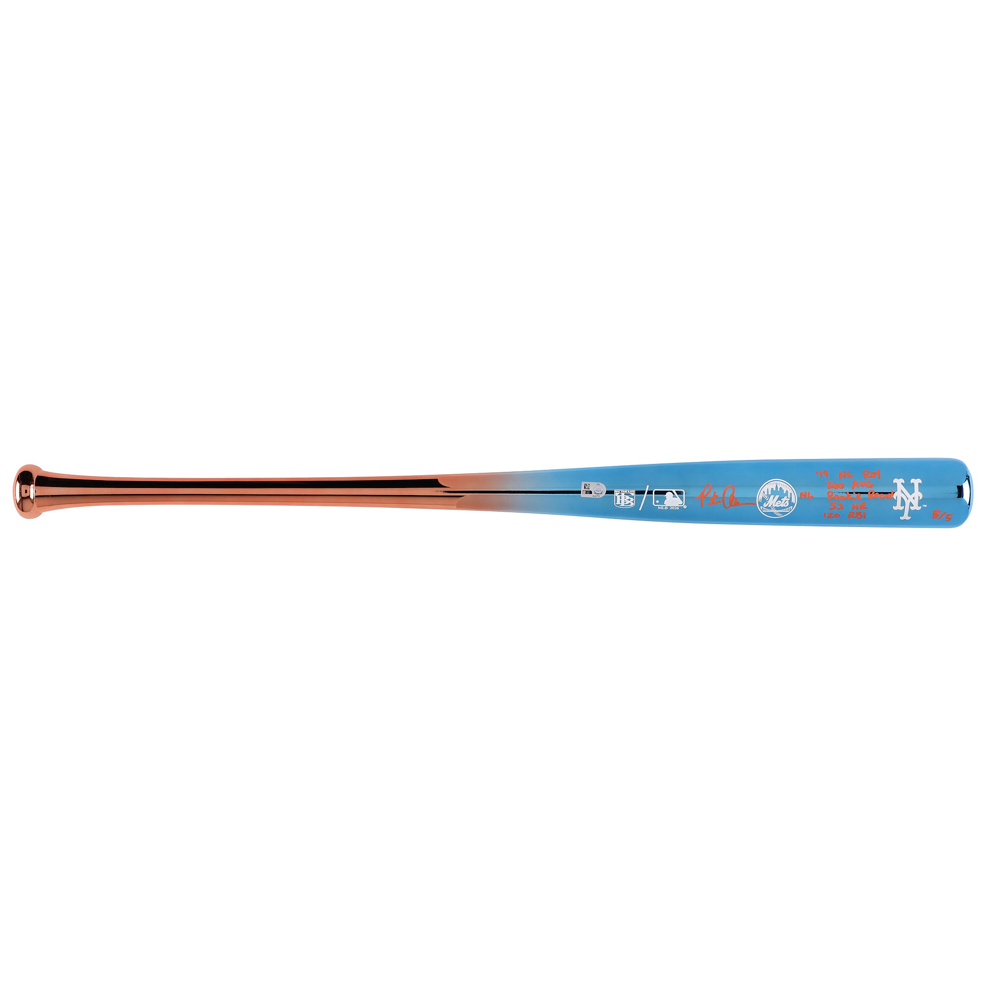 Pete Alonso New York Mets Autographed Big Time Bats Chrome Bat with Multiple Inscriptions