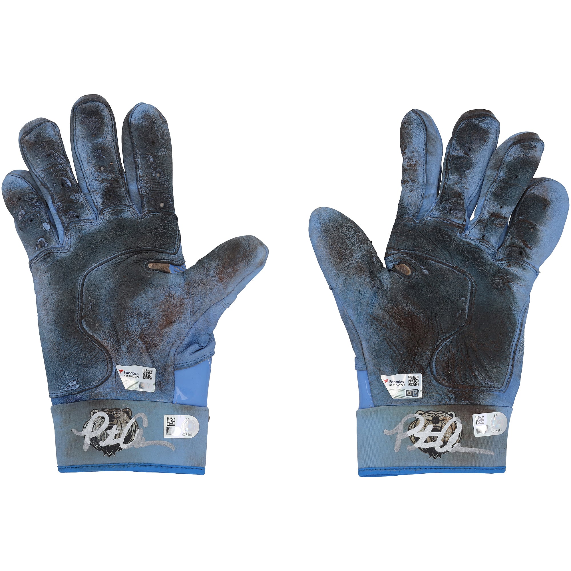 Gants de frappe Nike bleus autographiés par Pete Alonso (New York Mets), utilisés en match lors de la saison 2025 de la MLB - NR81043727-28