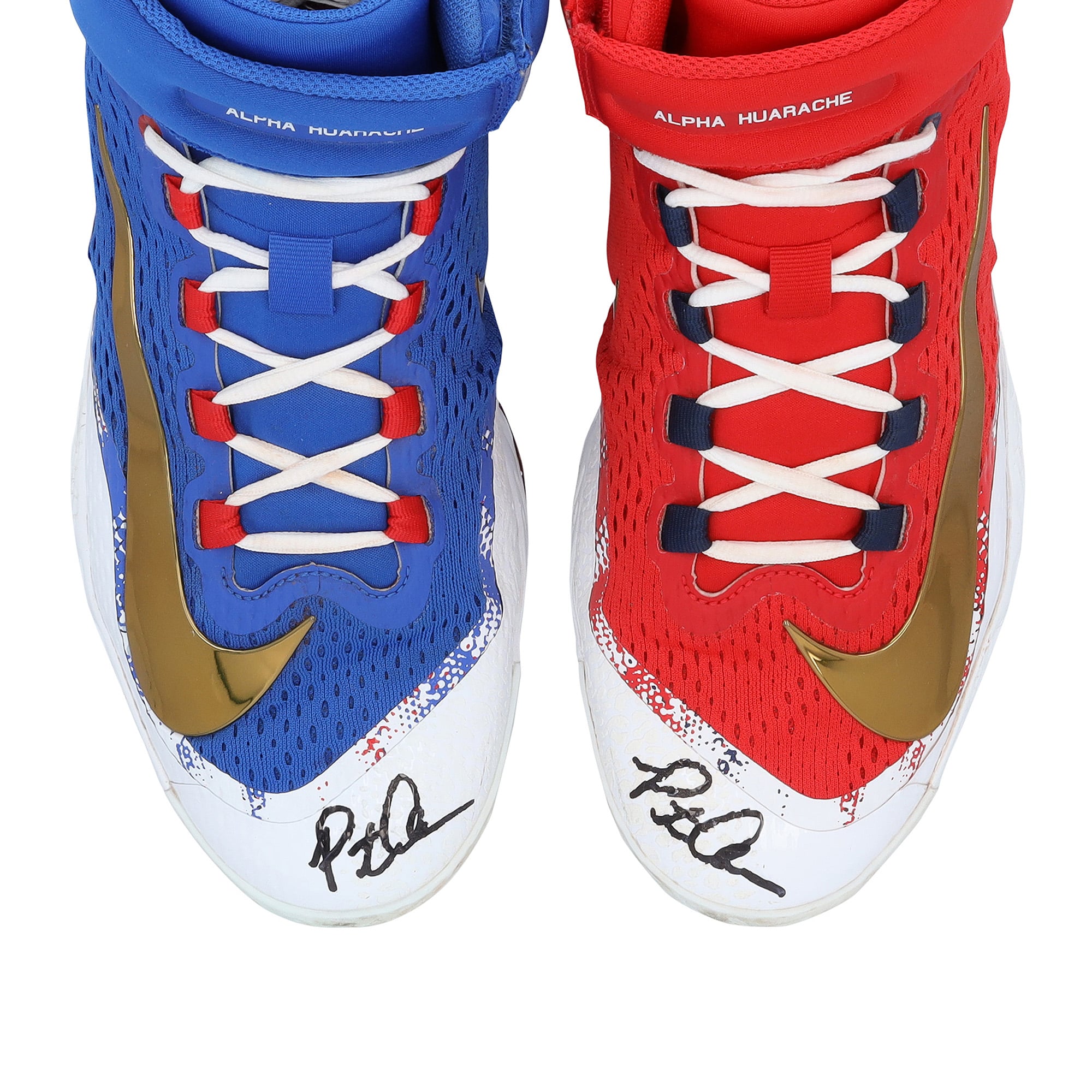 Pete Alonso New York Mets Autographed Game-Used Red/Blue Nike Cleats from the 2025 MLB Season - HH98515748-49