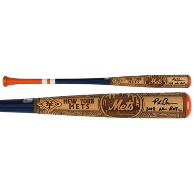 Pete Alonso New York Mets Autographed Fanatics Authentic Pillbox Bat Company Mural Series Bat with "2019 NL ROY" Inscription - Limited Edition #5/5