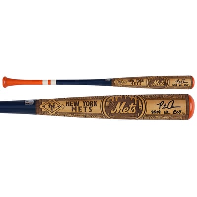 Pete Alonso New York Mets Autographed Fanatics Authentic Pillbox Bat Company Mural Series Bat with "2019 NL ROY" Inscriptions - Limited Edition #1/5