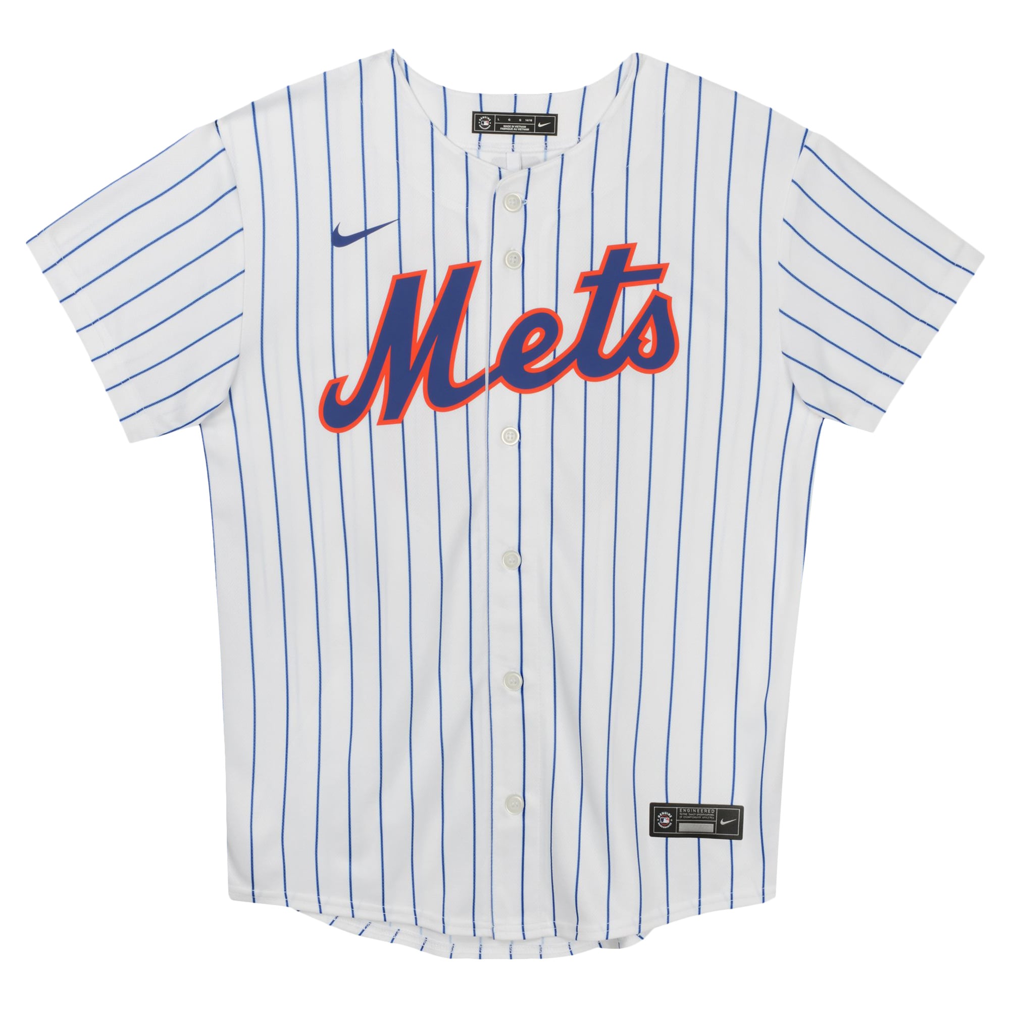 Maillot de jeu à domicile Nike Francisco Lindor pour enfants d'âge préscolaire, blanc, New York Mets