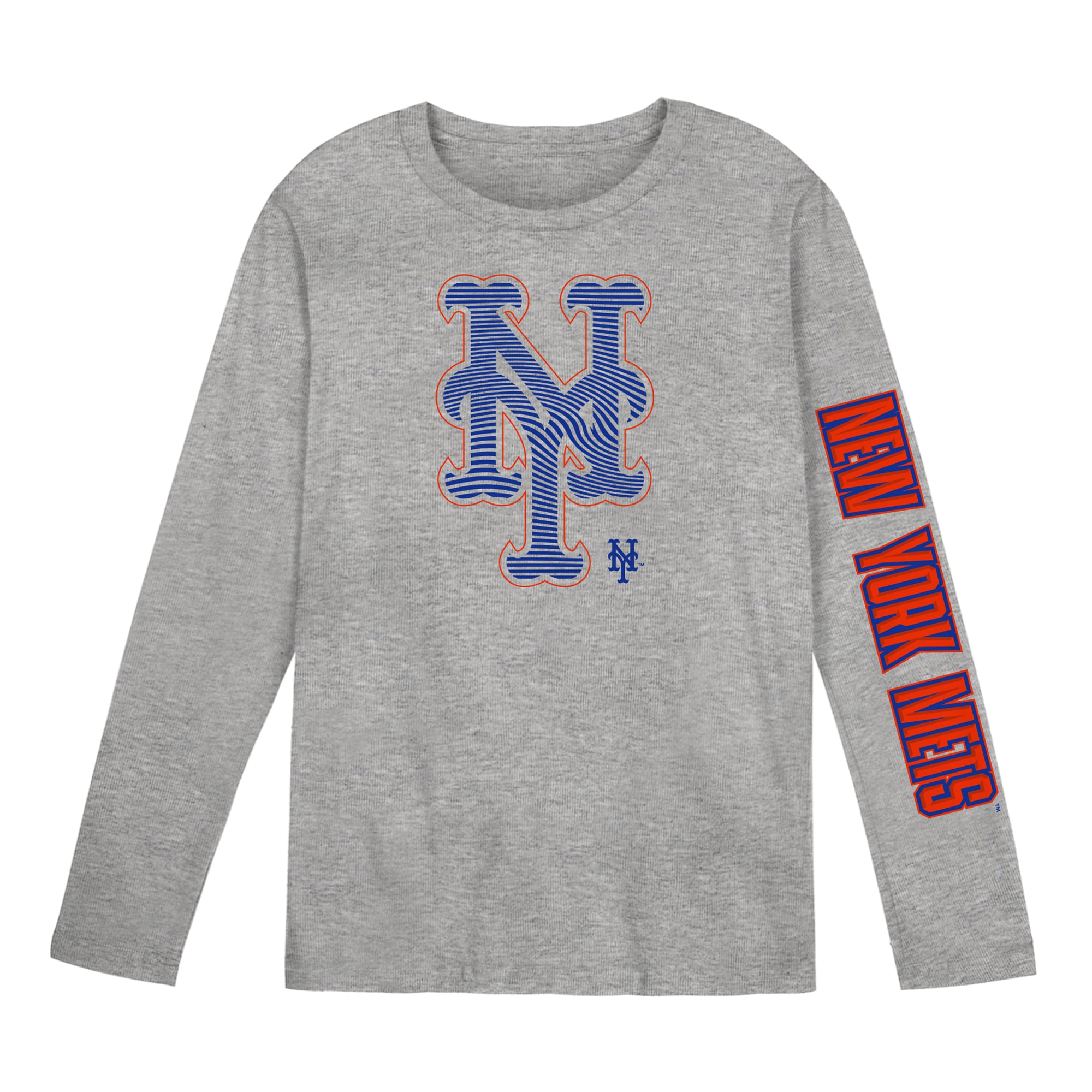 T-shirt à manches longues gris New York Mets Air Raid pour enfants d'âge préscolaire