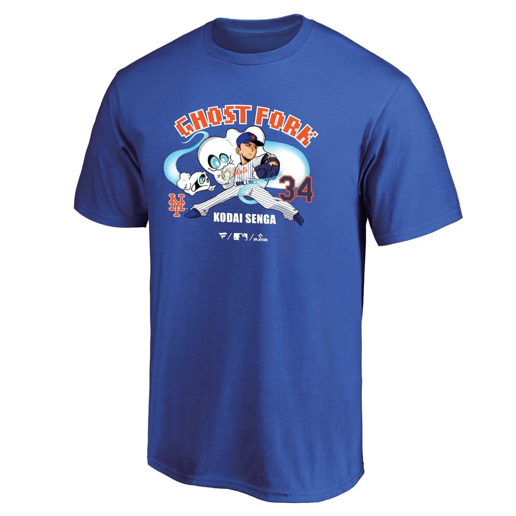 Fanatics メッツ 千賀滉大 ゴーストフォーク イラスト Tシャツ ブルー
