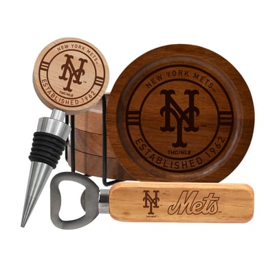 New York Mets The Memory Company Coaster, Bottle Opener & Wine Stopper Set