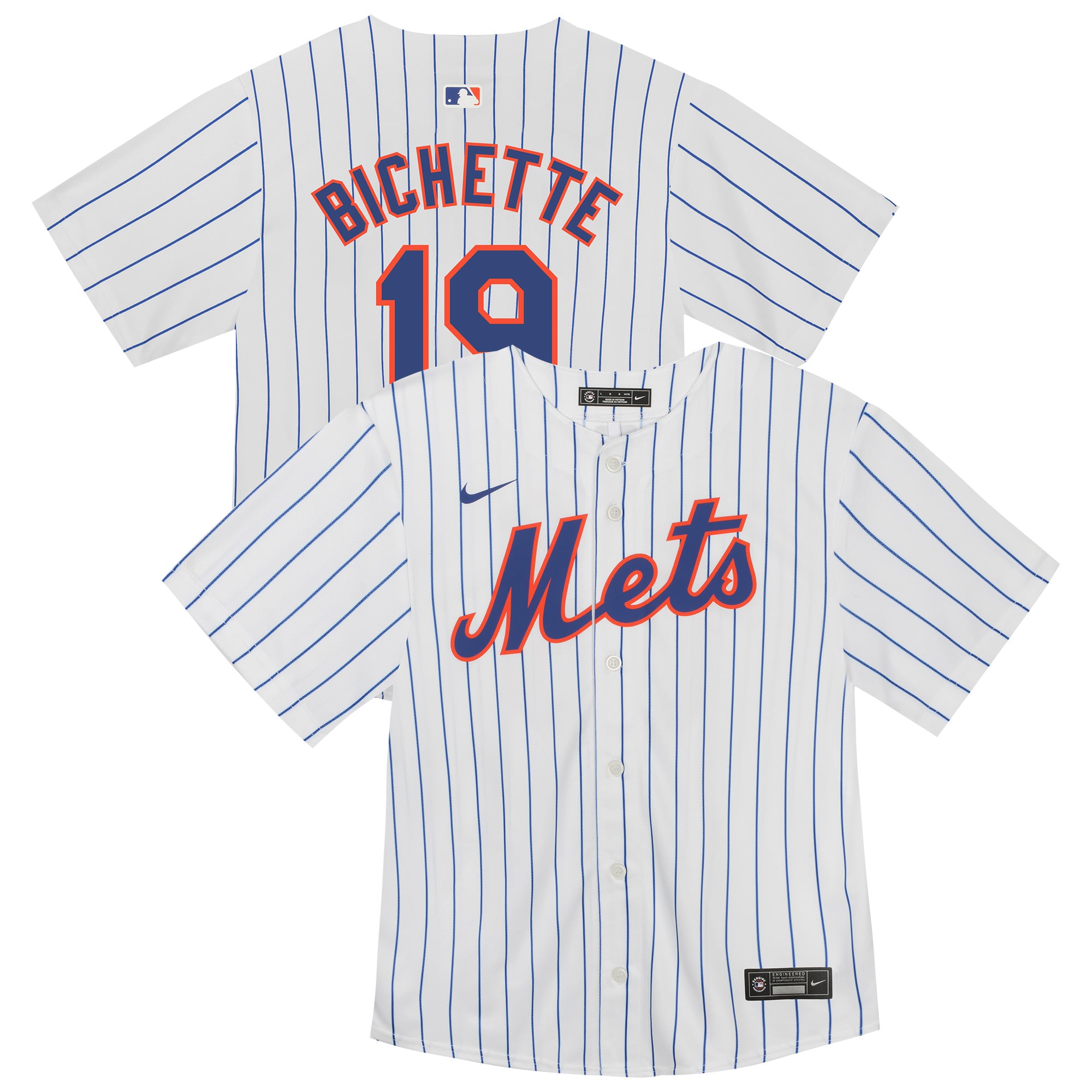 Maillot réplique domicile Nike Bo Bichette blanc des Mets de New York pour tout-petit