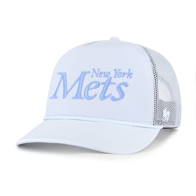 New York Mets '47 Unisex Foundation Script Hitch Adjustable Trucker Hat - Light Blue