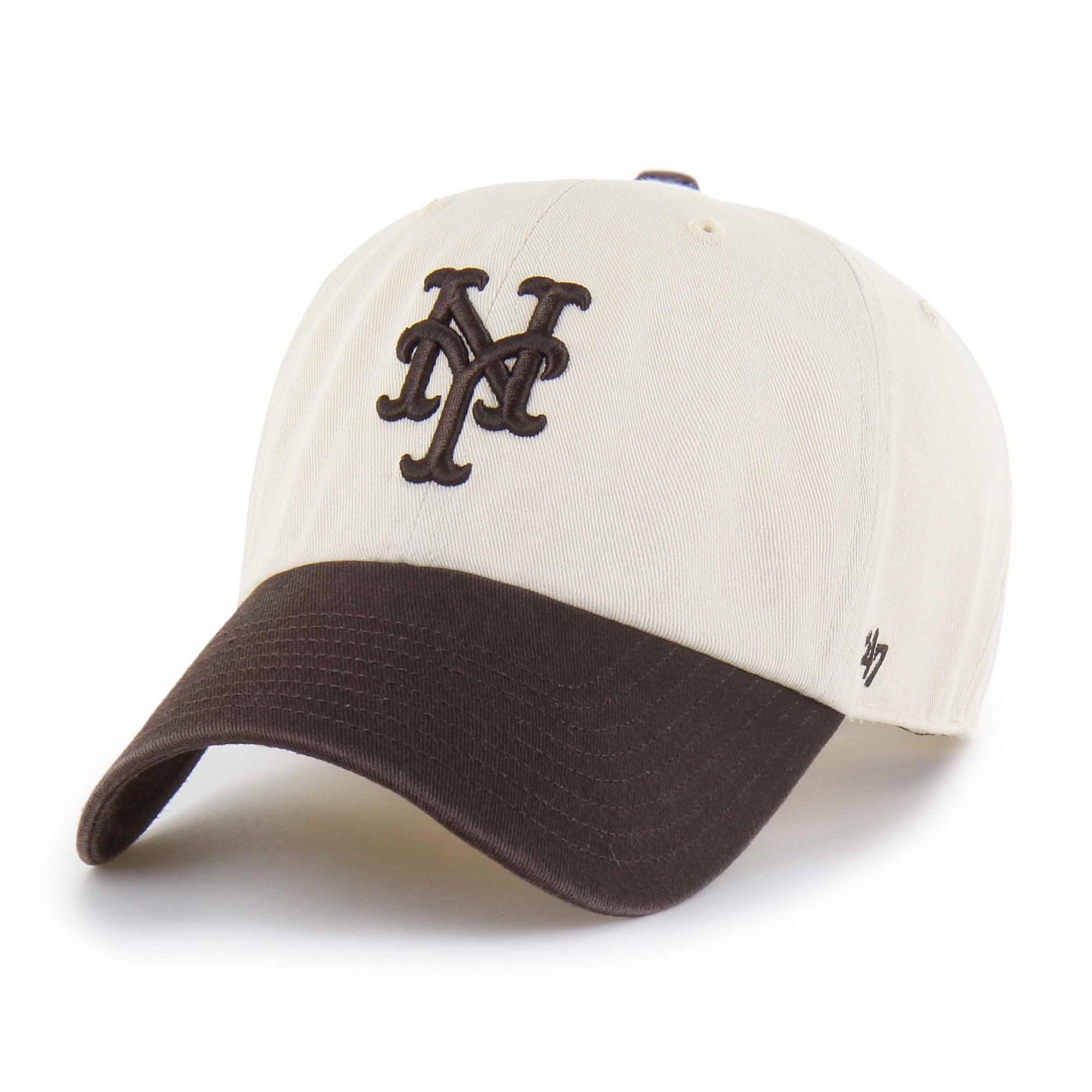 Unisex '47  Natural/Brown New York Mets Two-Tone Fashion Clean Up Adjustable Hat