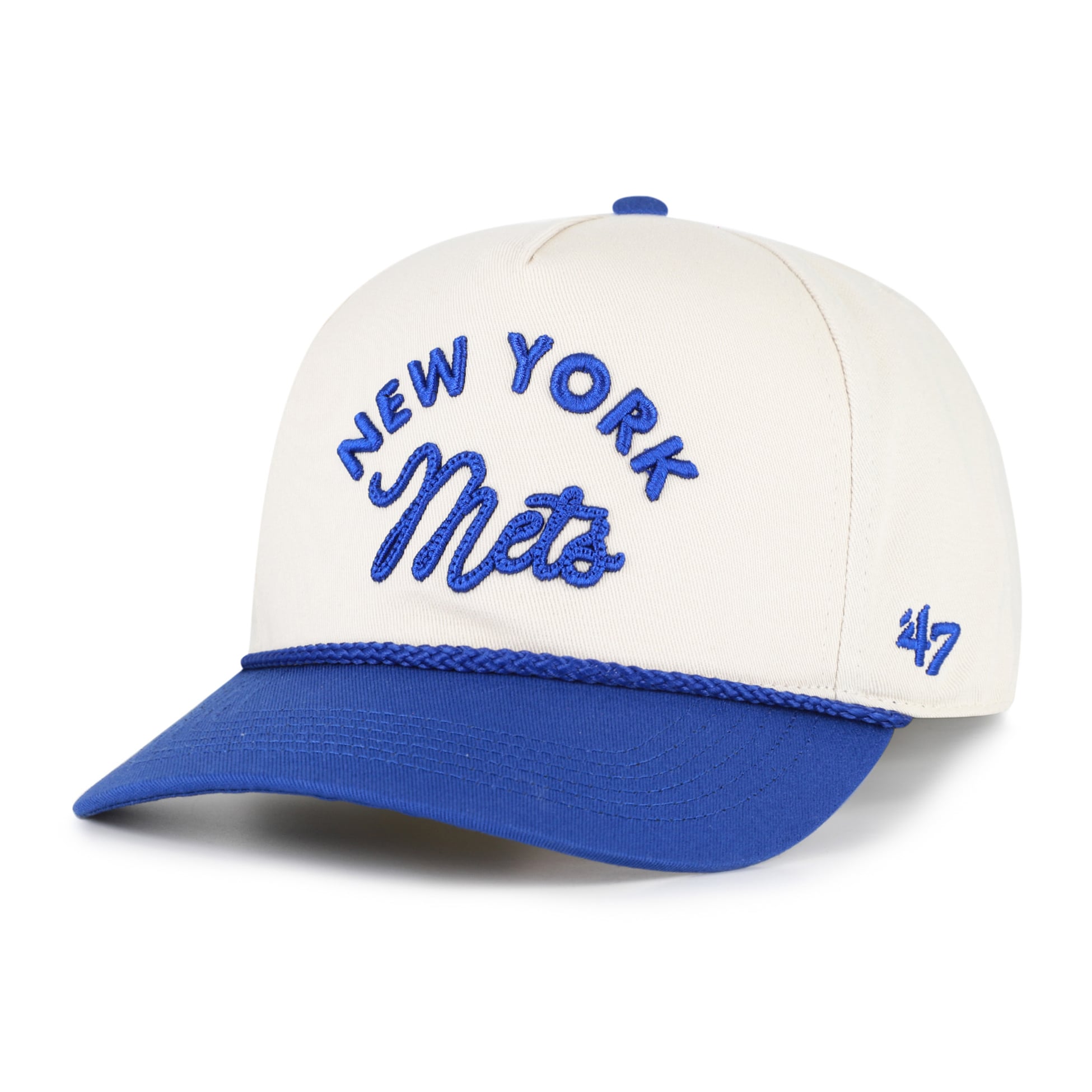 Unisex '47 Natural/Royal New York Mets Rope Script Hitch Adjustable Hat
