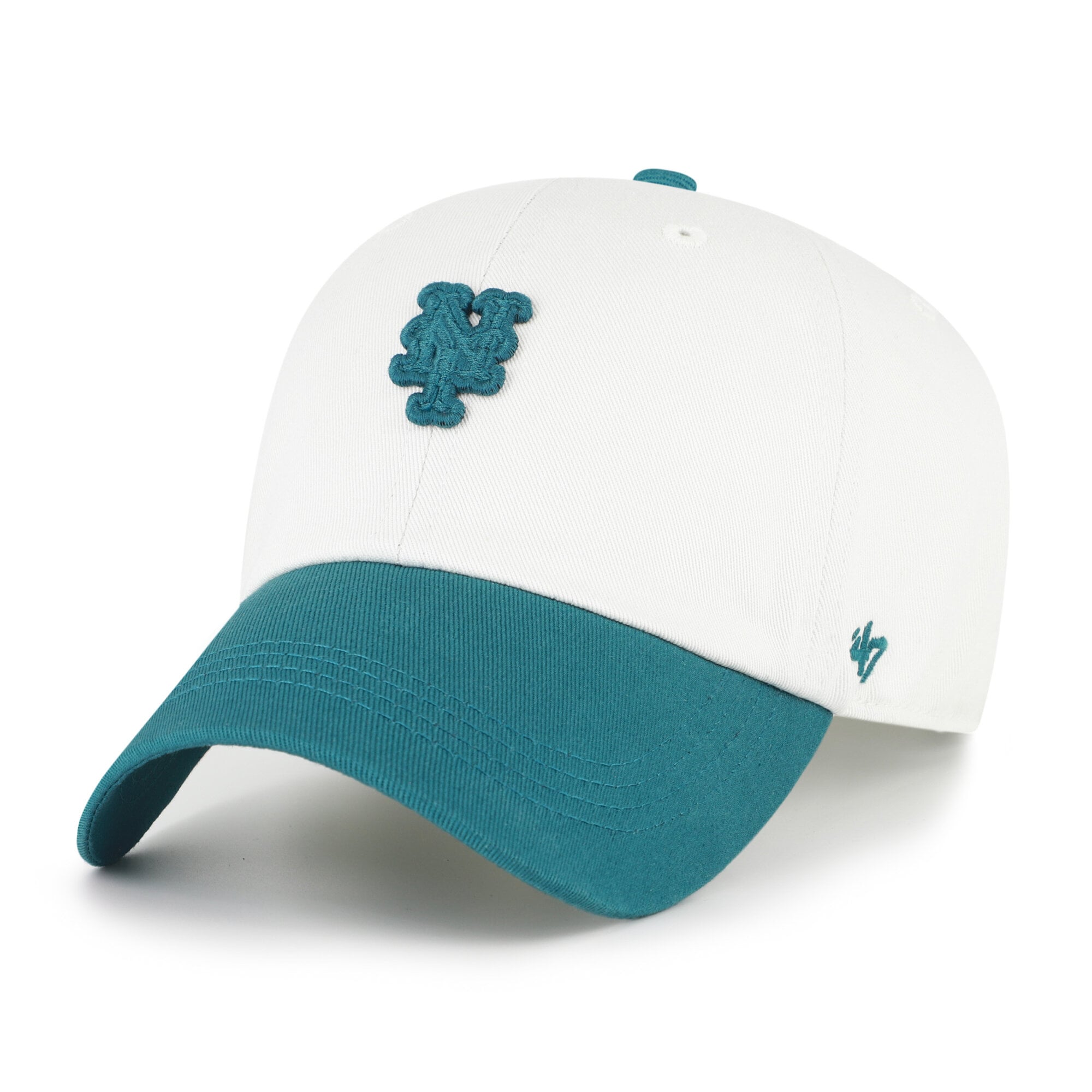 Casquette unisexe '47 blanche/turquoise New York Mets, style contemporain et épuré