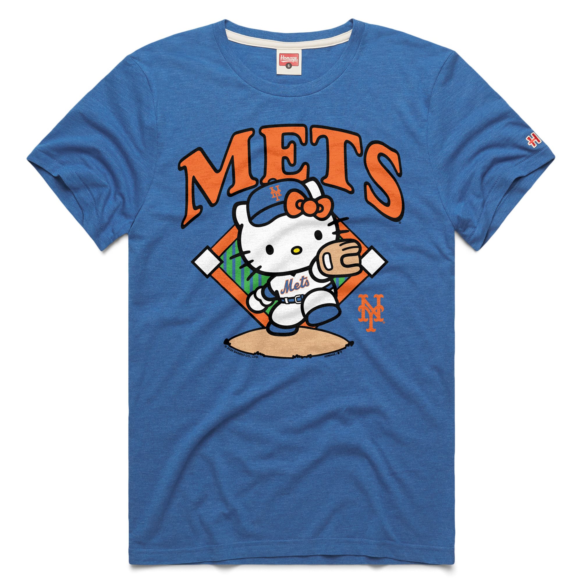 Unisex Homage Royal New York Mets Hello Kitty Tri-Blend T-Shirt