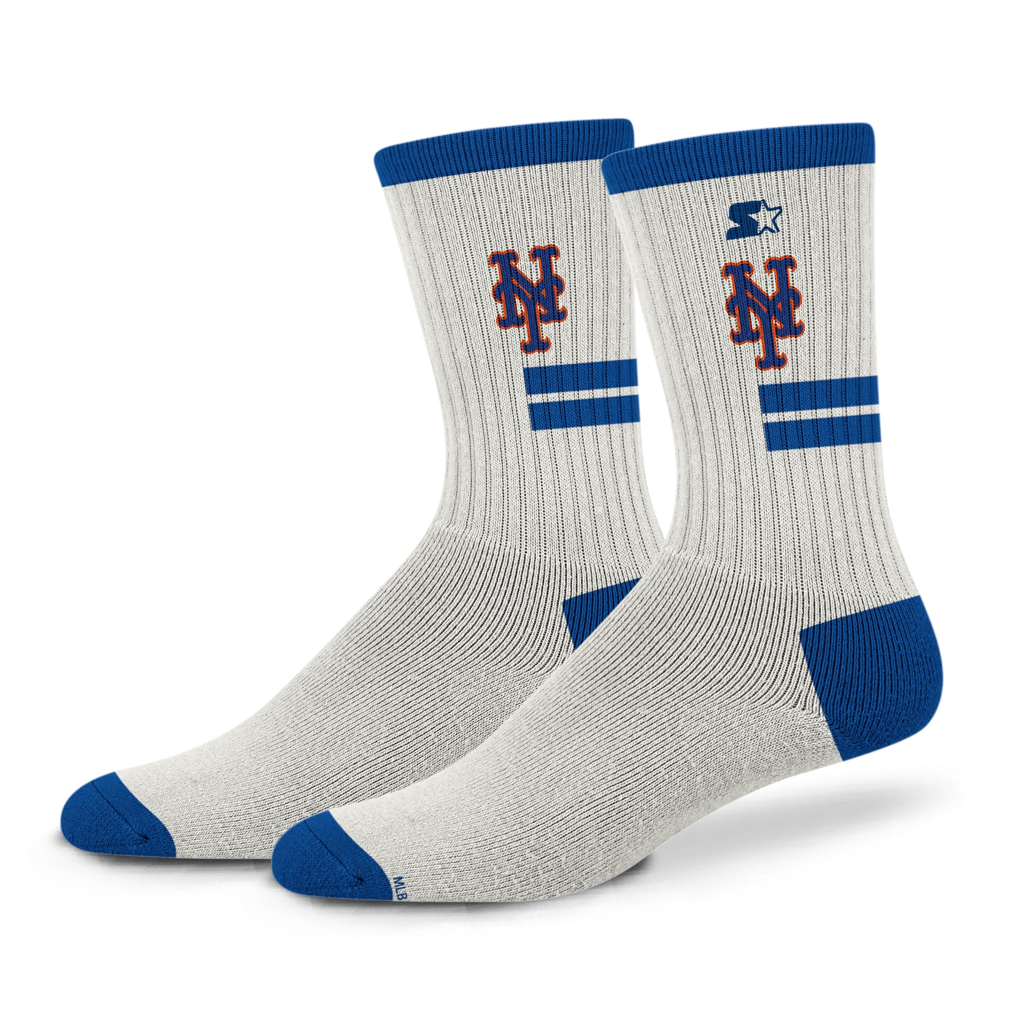 Chaussettes unisexe Starter Cream New York Mets Premiere rembourrées mi-mollet