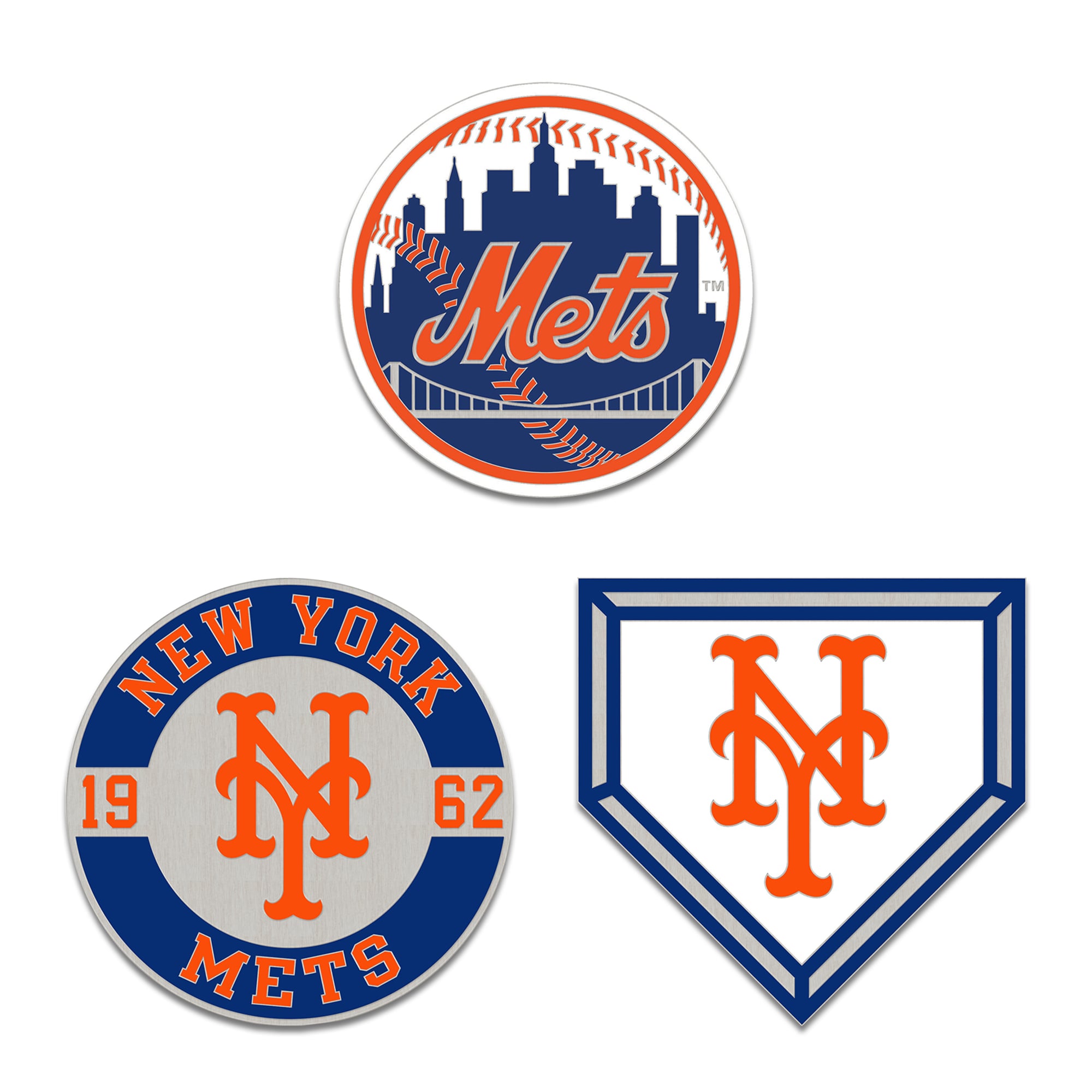 WinCraft New York Mets Three-Piece Collector Pin Set