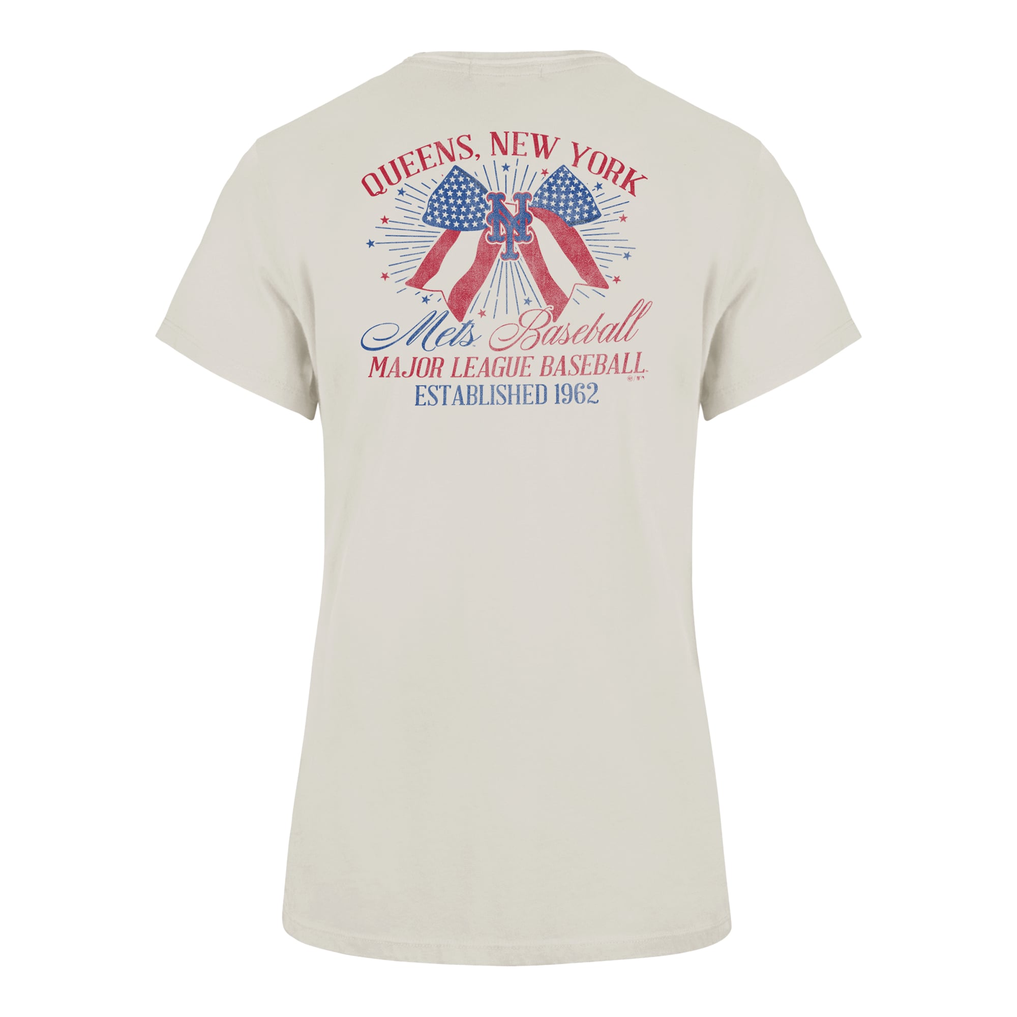Women's '47 Cream New York Mets Bow Burst Frankie T-Shirt
