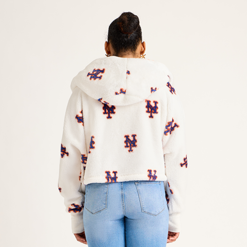 Veste Sherpa courte légère pour femme de Jill Martin, blanche
