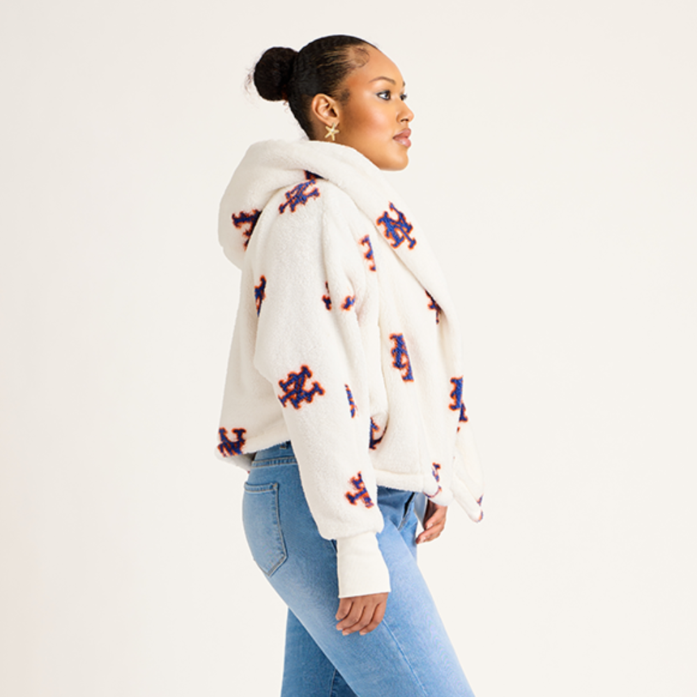 Veste Sherpa courte légère pour femme de Jill Martin, blanche