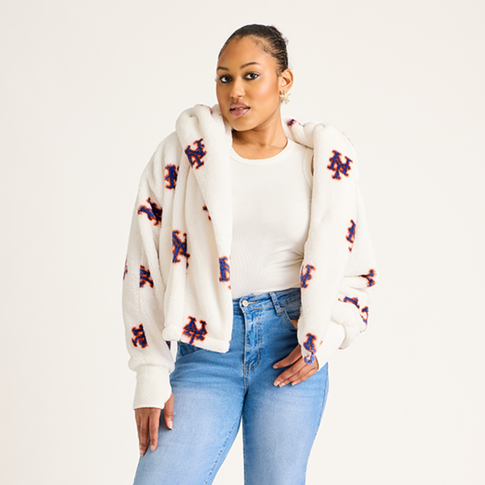 Veste Sherpa courte légère pour femme de Jill Martin, blanche