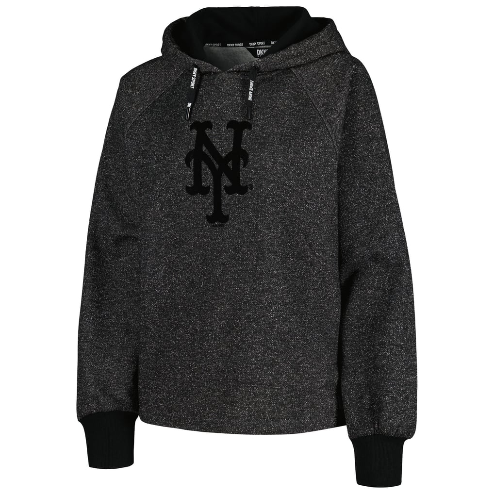 New York Mets DKNY Sport Women's Debbie Dolman Raglan Pullover Hoodie - Black