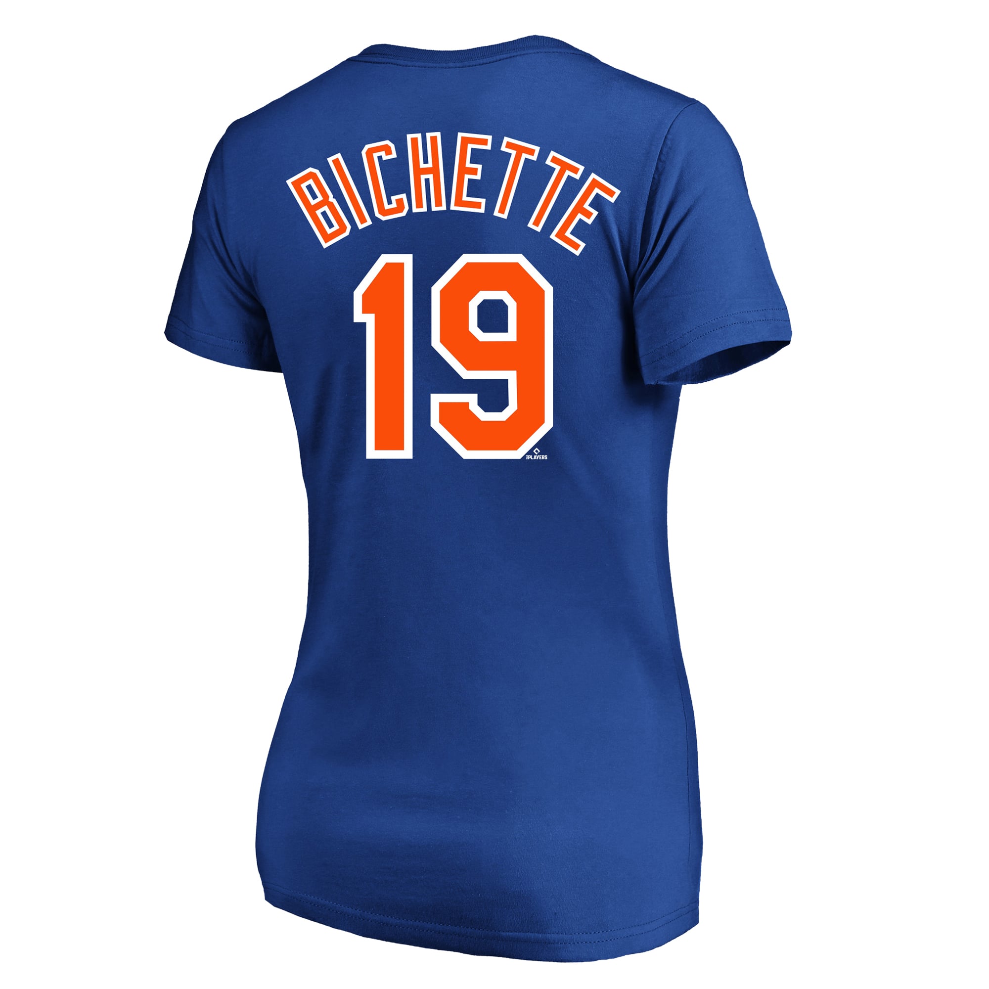 T-shirt à col en V pour femme Fanatics Bo Bichette Royal New York Mets, grande taille, nom et numéro