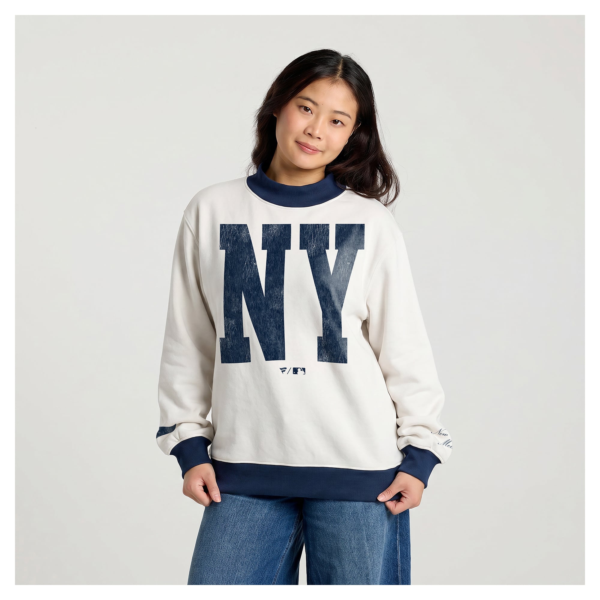Sweat-shirt polaire à col cheminée Fanatics crème pour femme