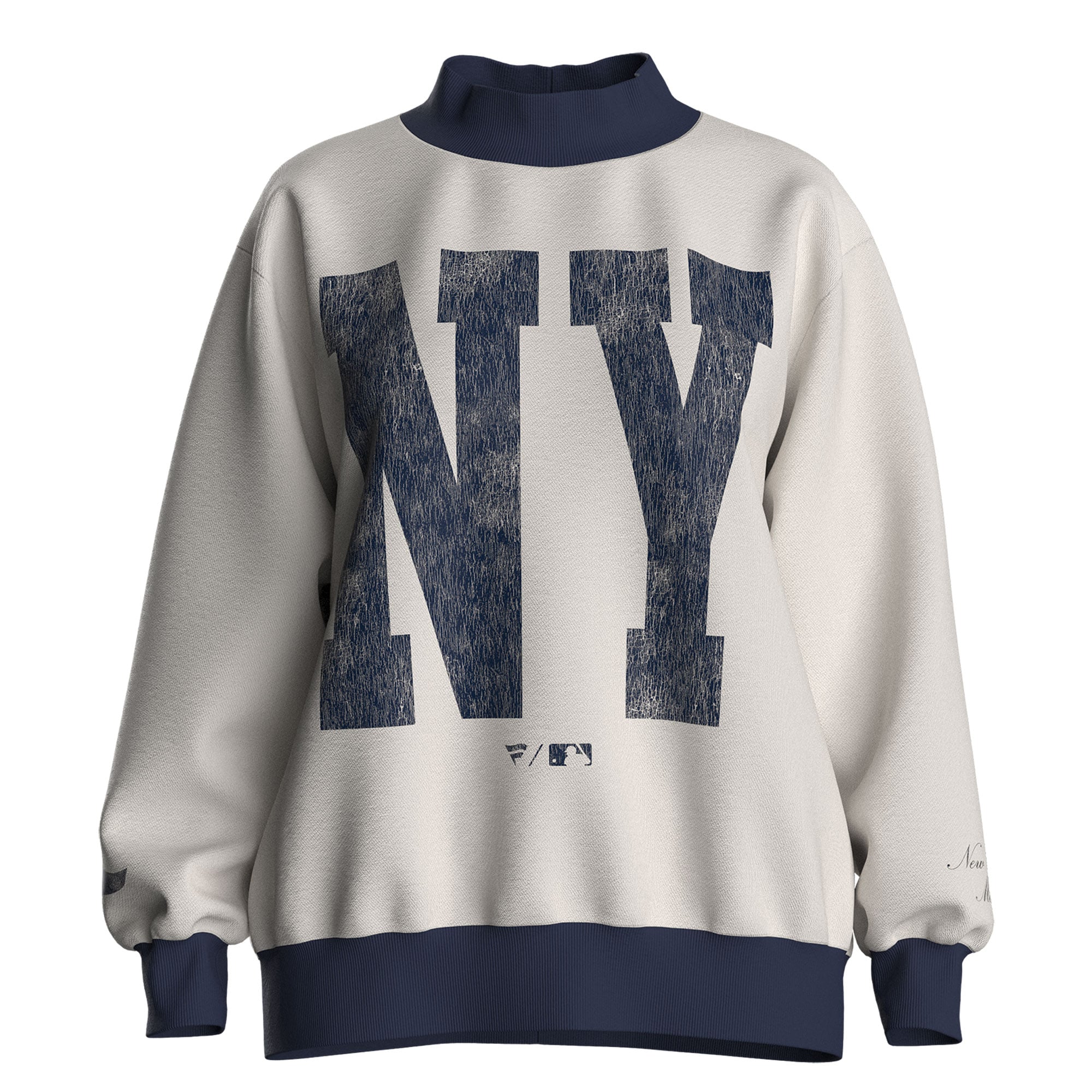 Sweat-shirt polaire à col cheminée Fanatics crème pour femme