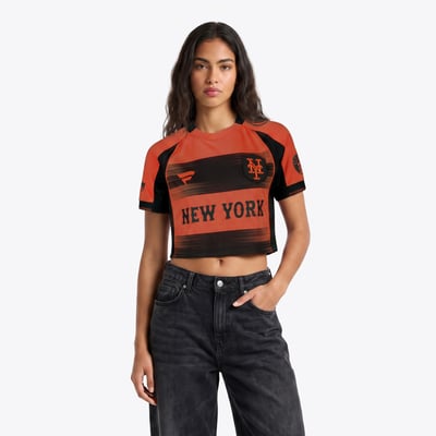 New York Mets Fanatics Women's Subway Series Cropped Fan Top - Orange