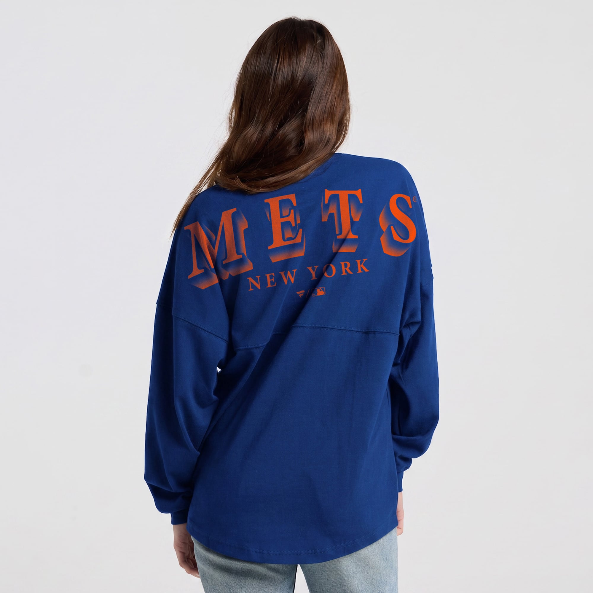 T-shirt à manches longues épais Fanatics Royal New York Mets Spirit Jersey pour femmes