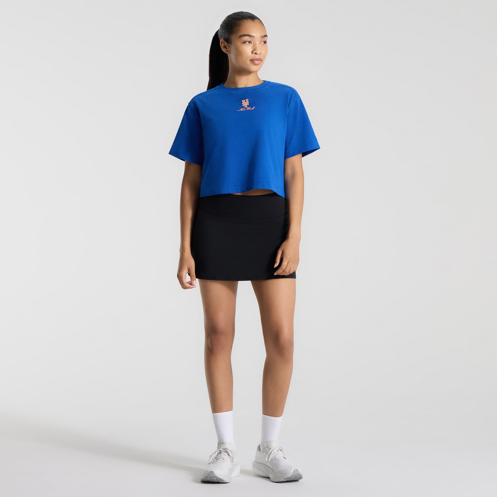 T-shirt court en coton biologique lululemon Cyber ​​Blue New York Mets All Yours pour femme