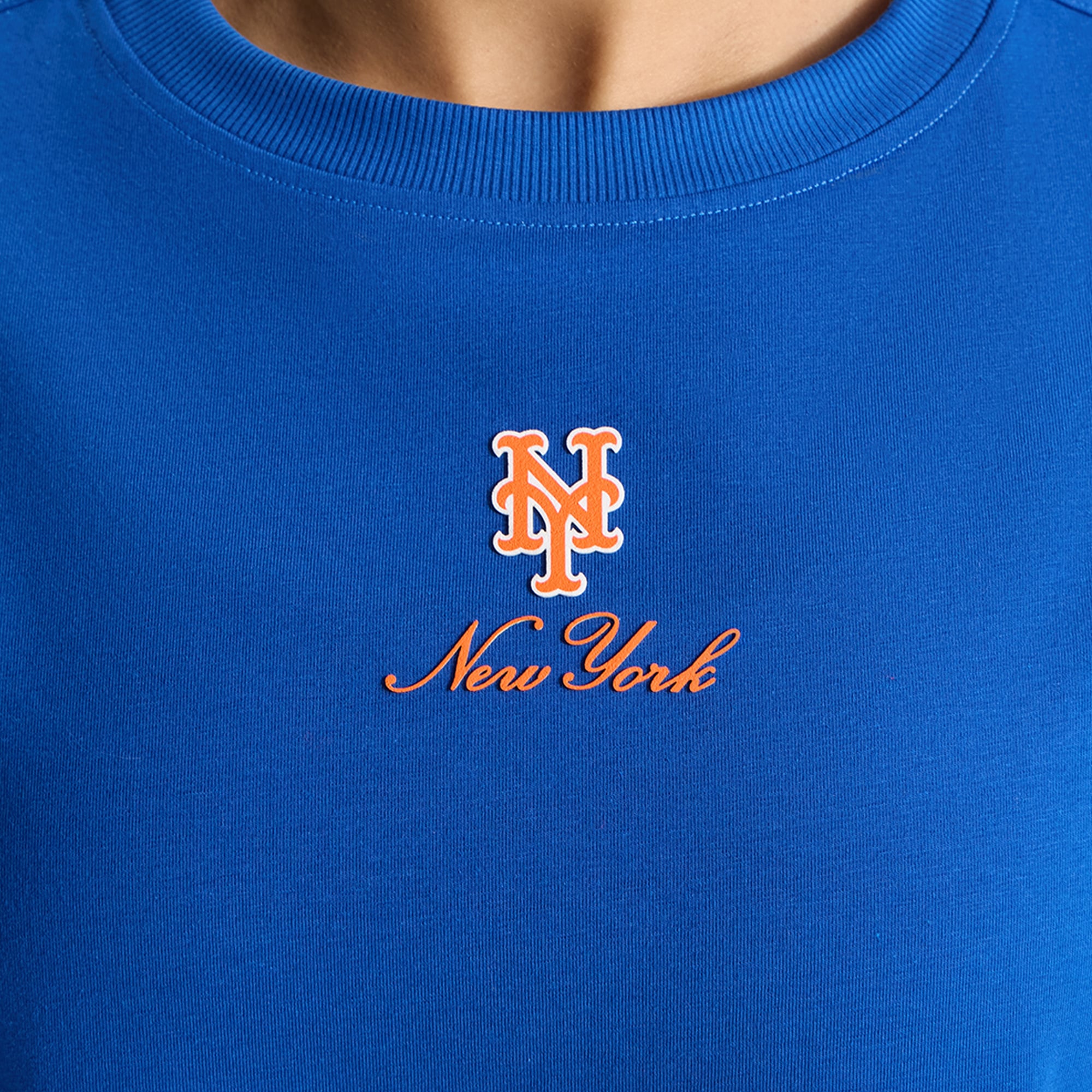 T-shirt court en coton biologique lululemon Cyber ​​Blue New York Mets All Yours pour femme