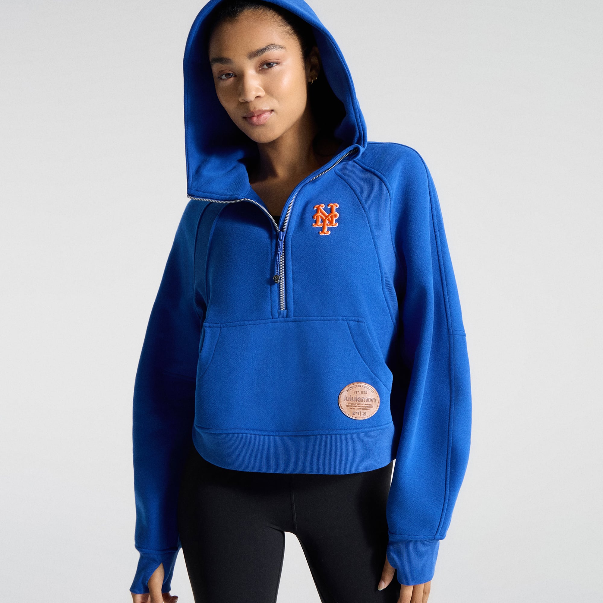 Sweat à capuche zippé oversize bleu cyber New York Mets de lululemon pour femme