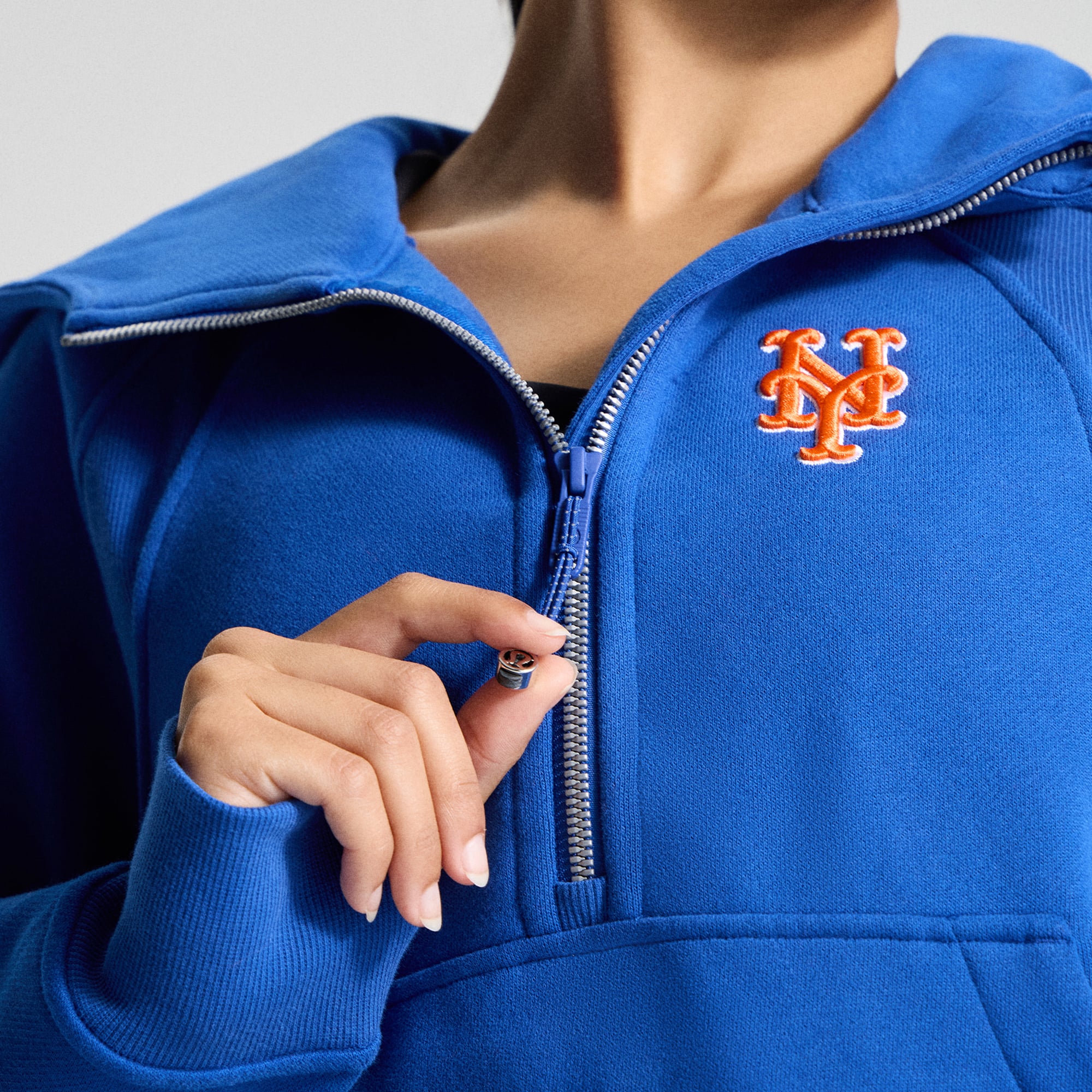 Sweat à capuche zippé oversize bleu cyber New York Mets de lululemon pour femme