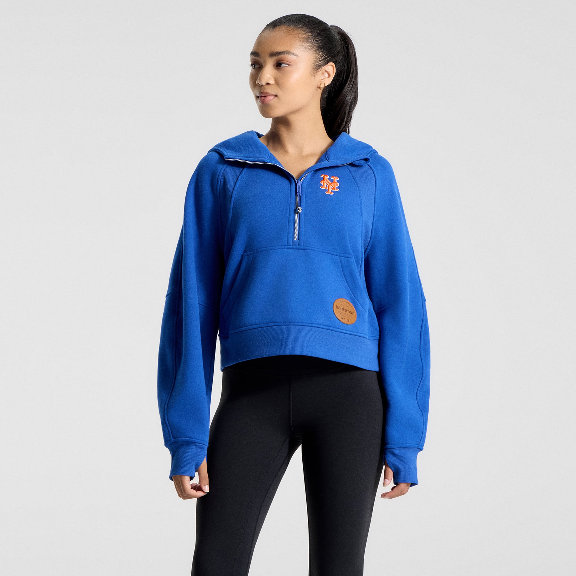 Sweat à capuche zippé oversize bleu cyber New York Mets de lululemon pour femme