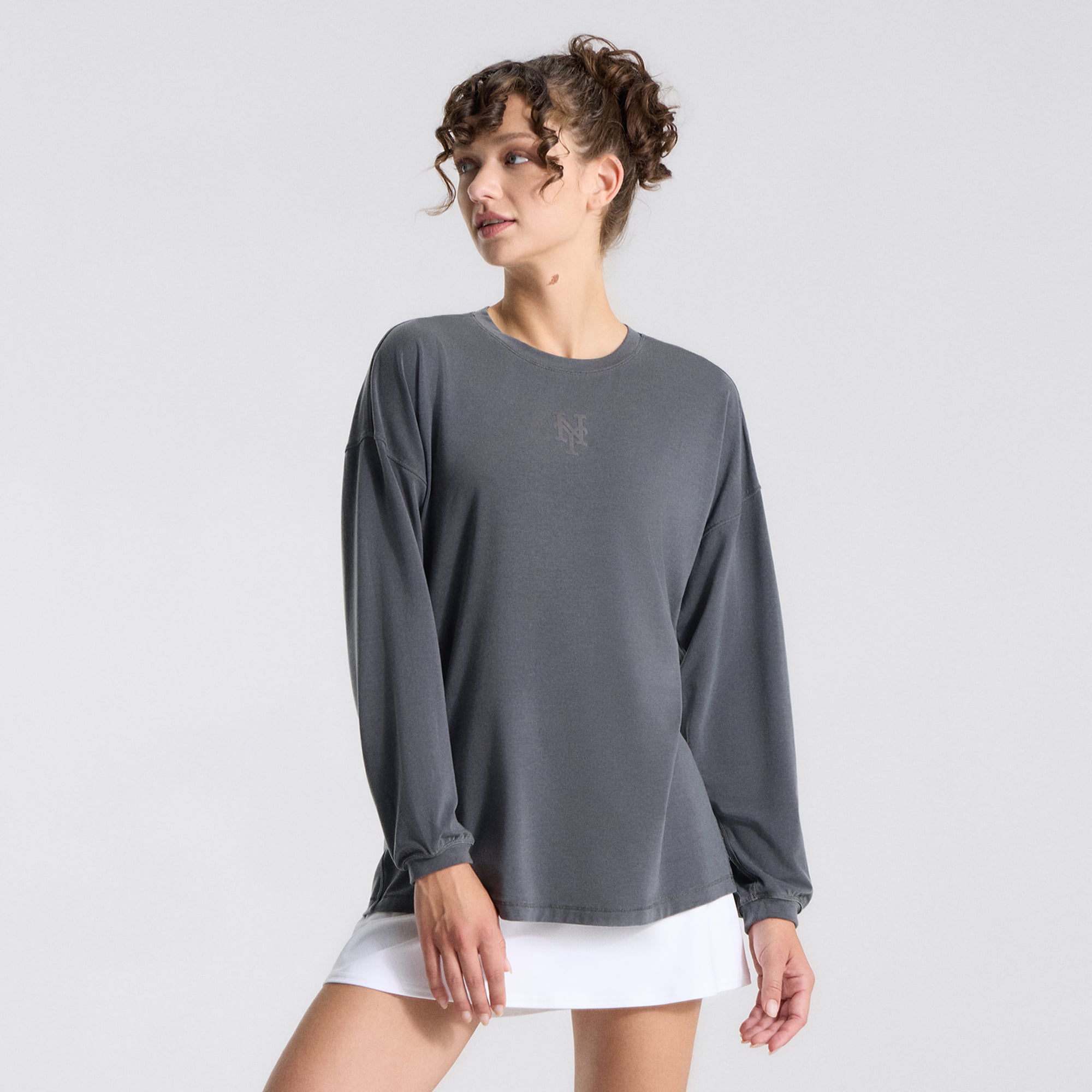 T-shirt à manches longues EasySet Relaxed-Fit gris New York Mets de lululemon pour femme