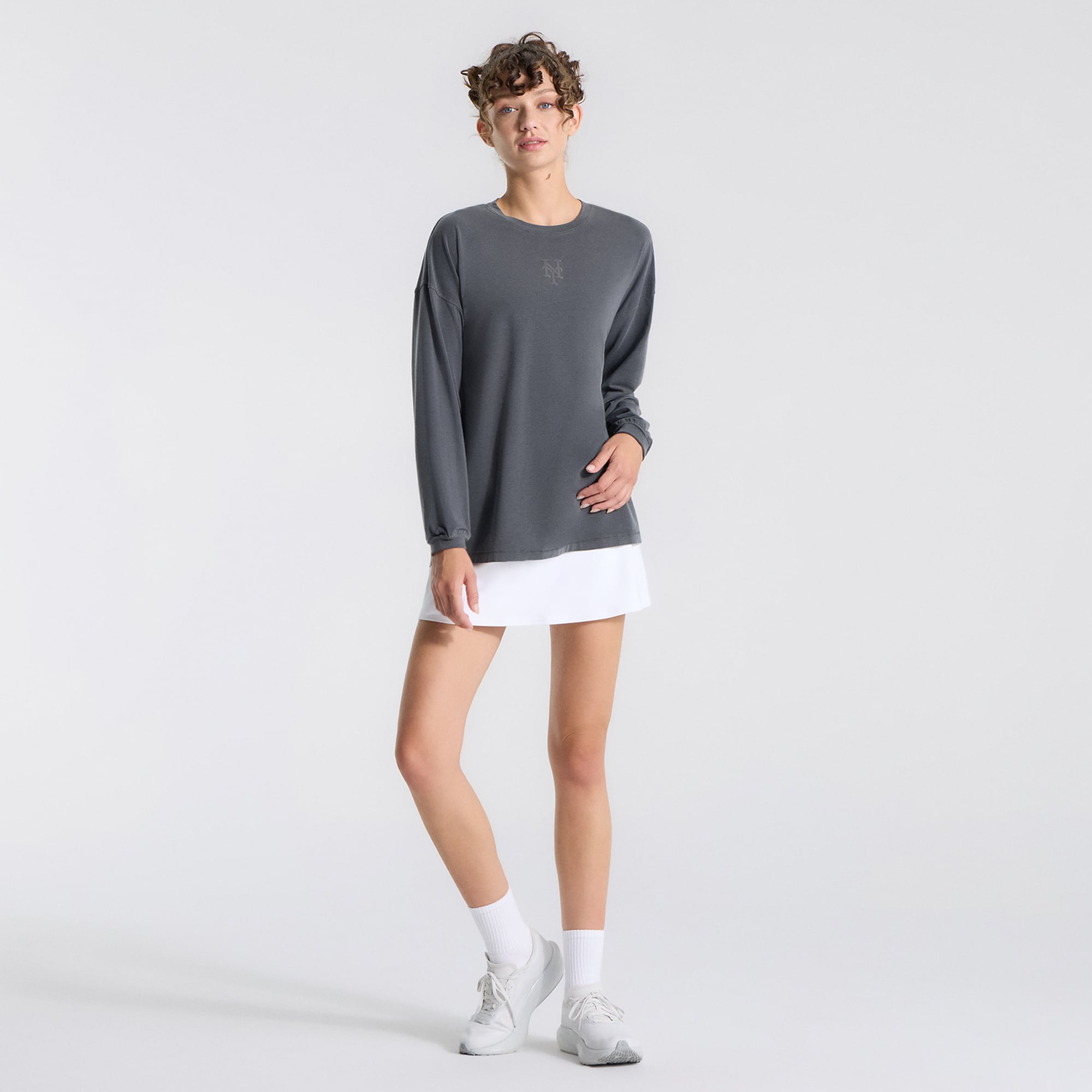 T-shirt à manches longues EasySet Relaxed-Fit gris New York Mets de lululemon pour femme