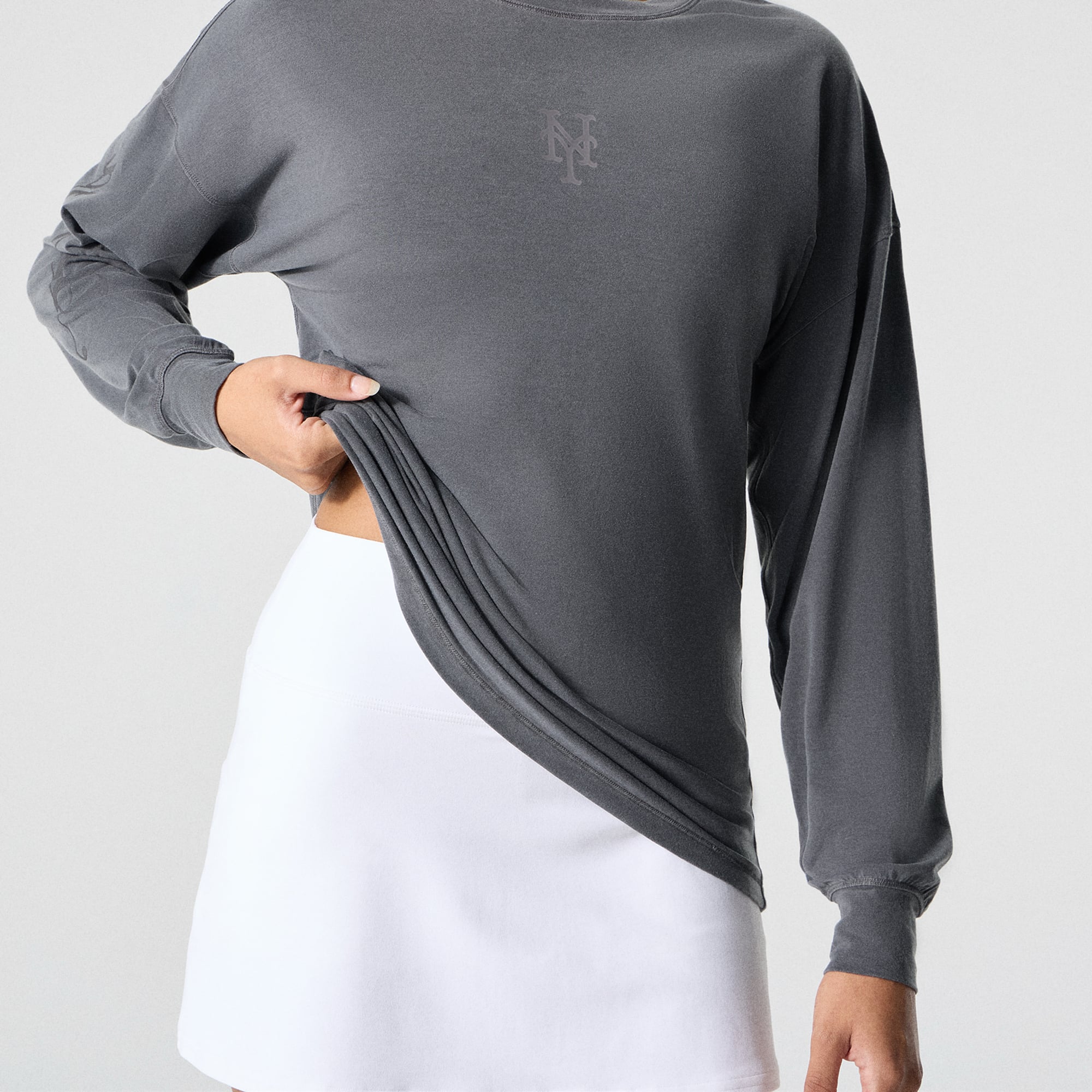 T-shirt à manches longues EasySet Relaxed-Fit gris New York Mets de lululemon pour femme
