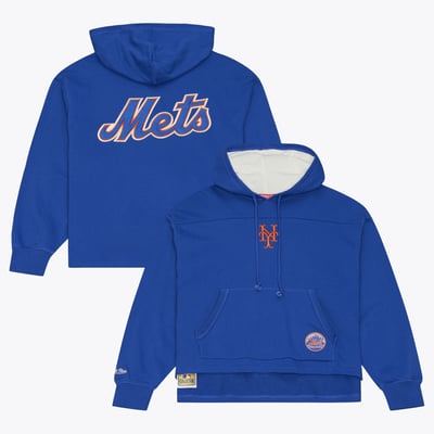 New York Mets Mitchell & Ness Women's Cooperstown Collection Retro Roots Pullover Hoodie - Royal
