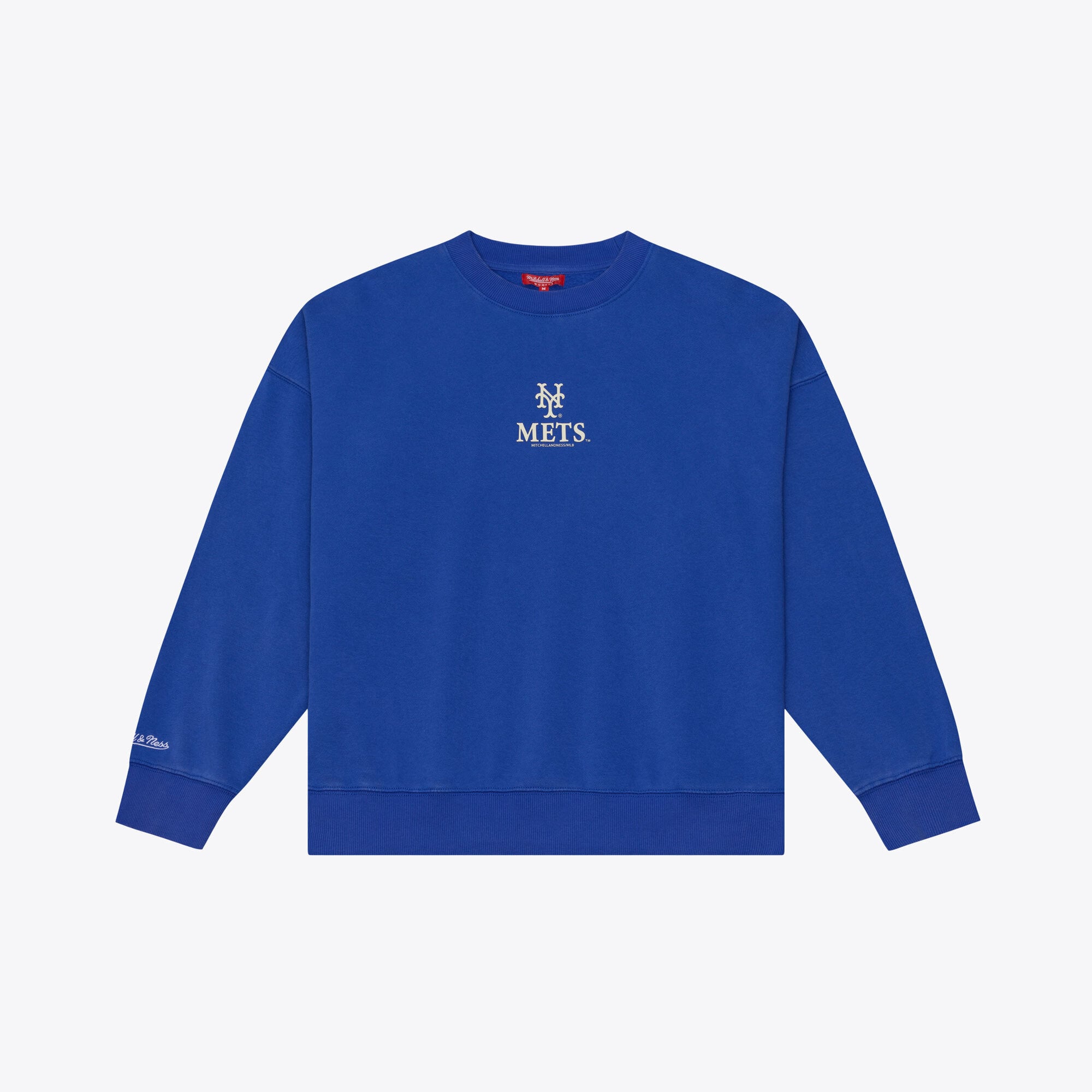 Women's Mitchell & Ness Royal New York Mets Core Essentials Micro Logo Fleece Sweatshirt