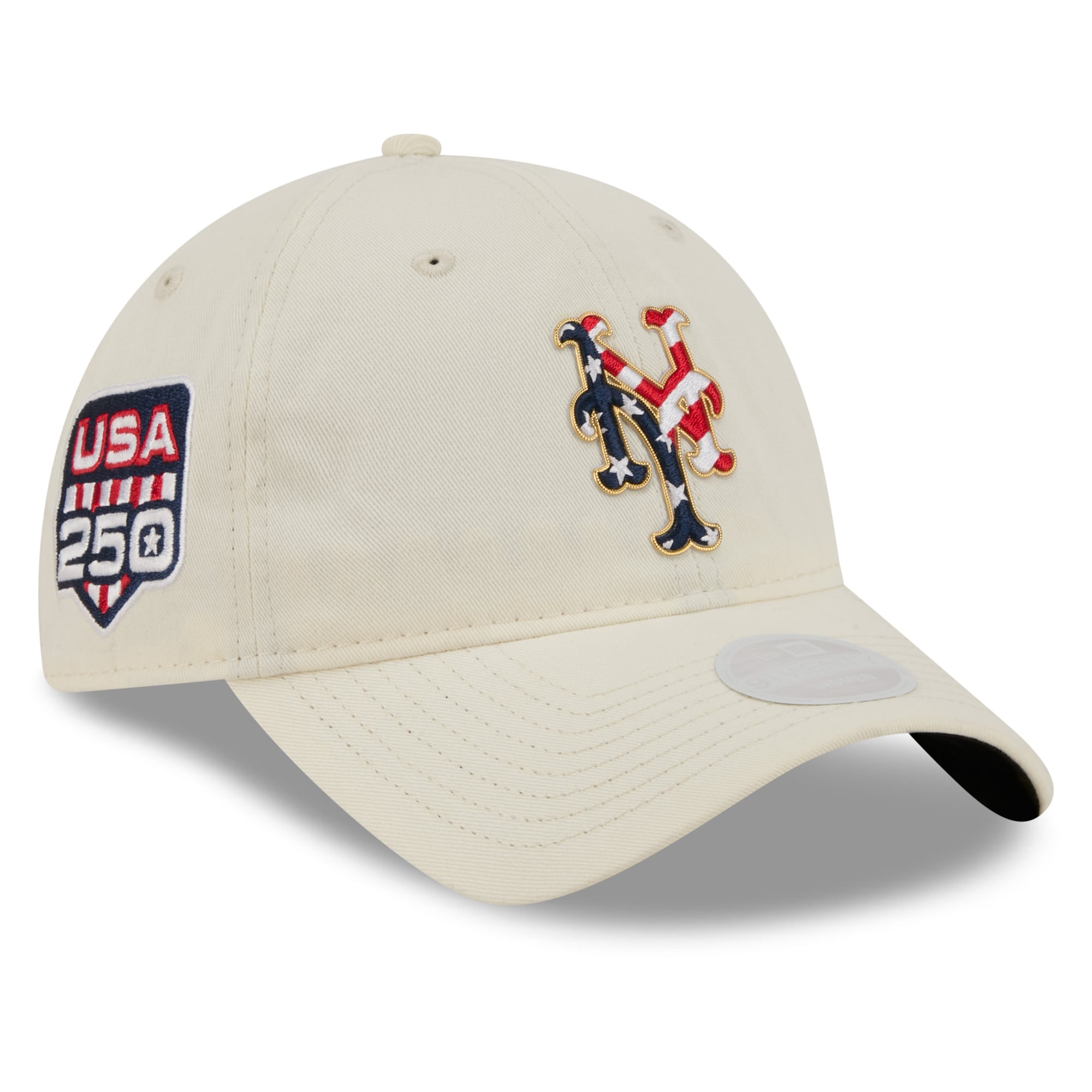 Women's New Era Cream New York Mets USA 250 Fourth of July 9TWENTY Adjustable Hat