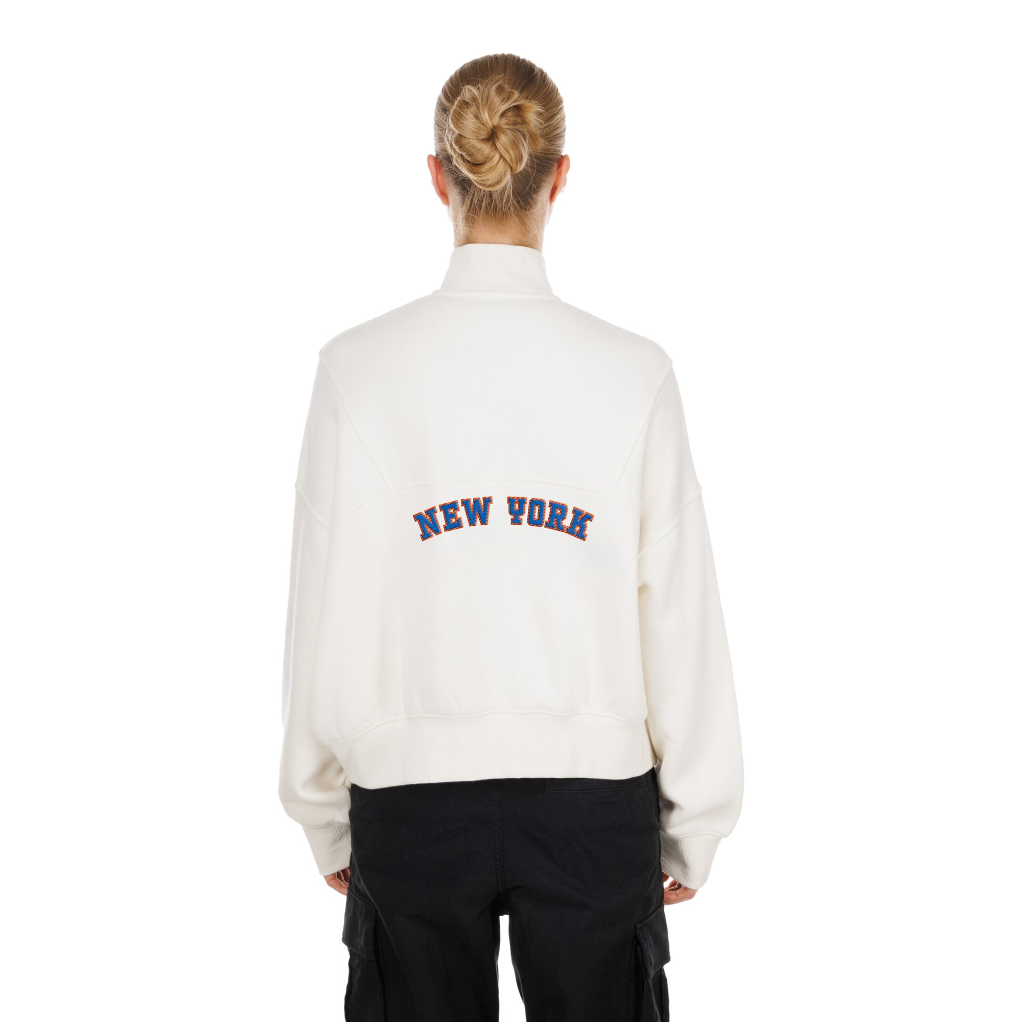 Women's New Era Light Beige York Mets Dune Dust Quarter-Zip Fleece