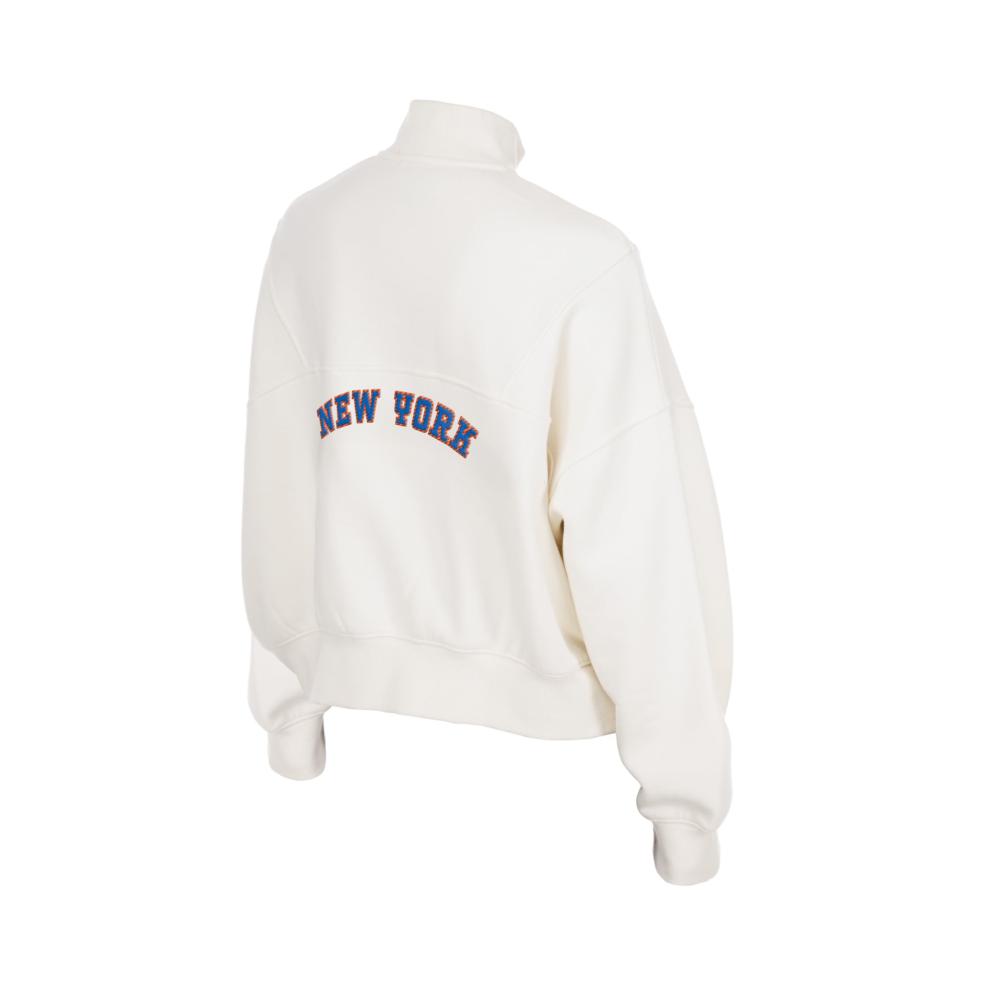 Women's New Era Light Beige York Mets Dune Dust Quarter-Zip Fleece