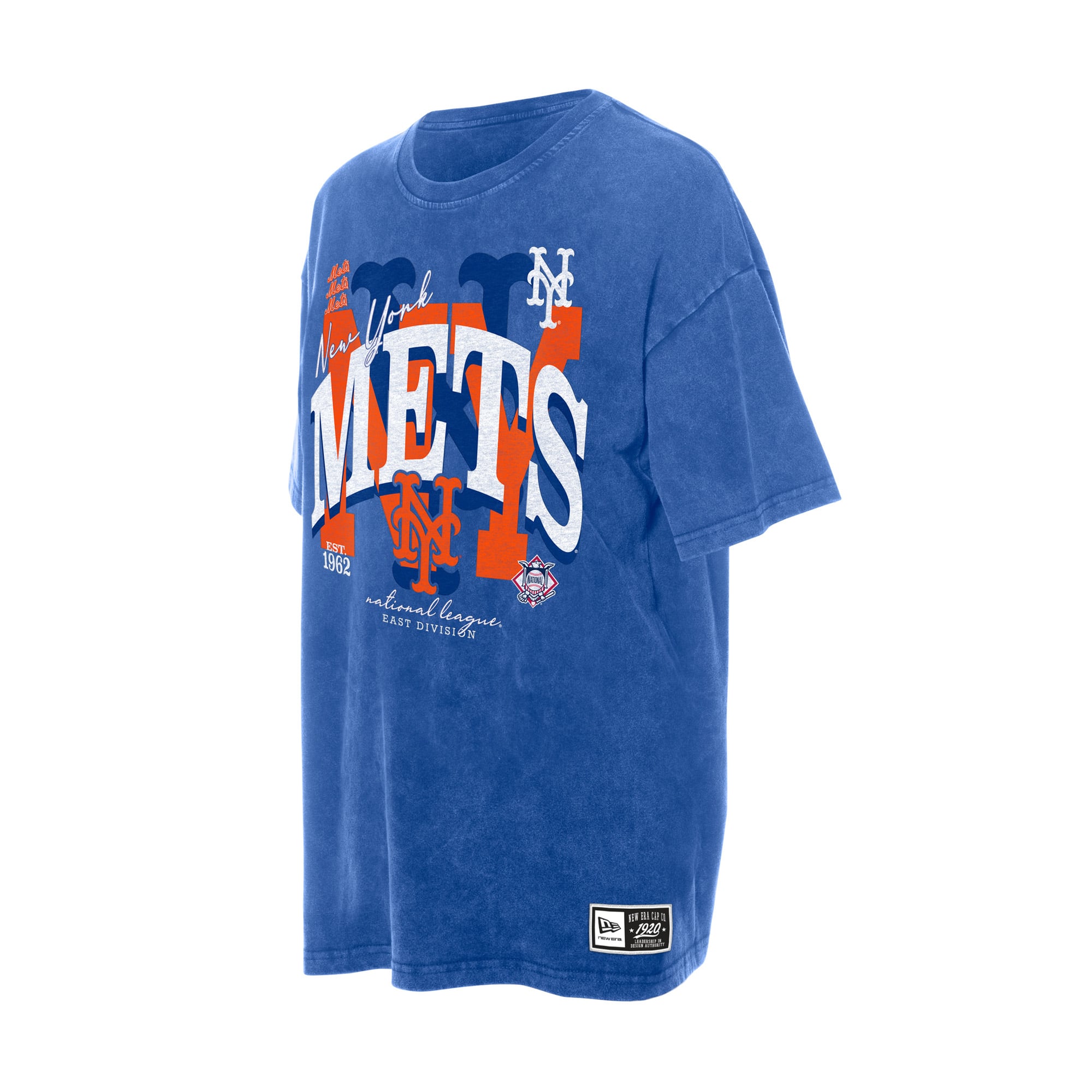 Women's New Era Royal York Mets Throwback Mineral Wash Boyfriend T-Shirt