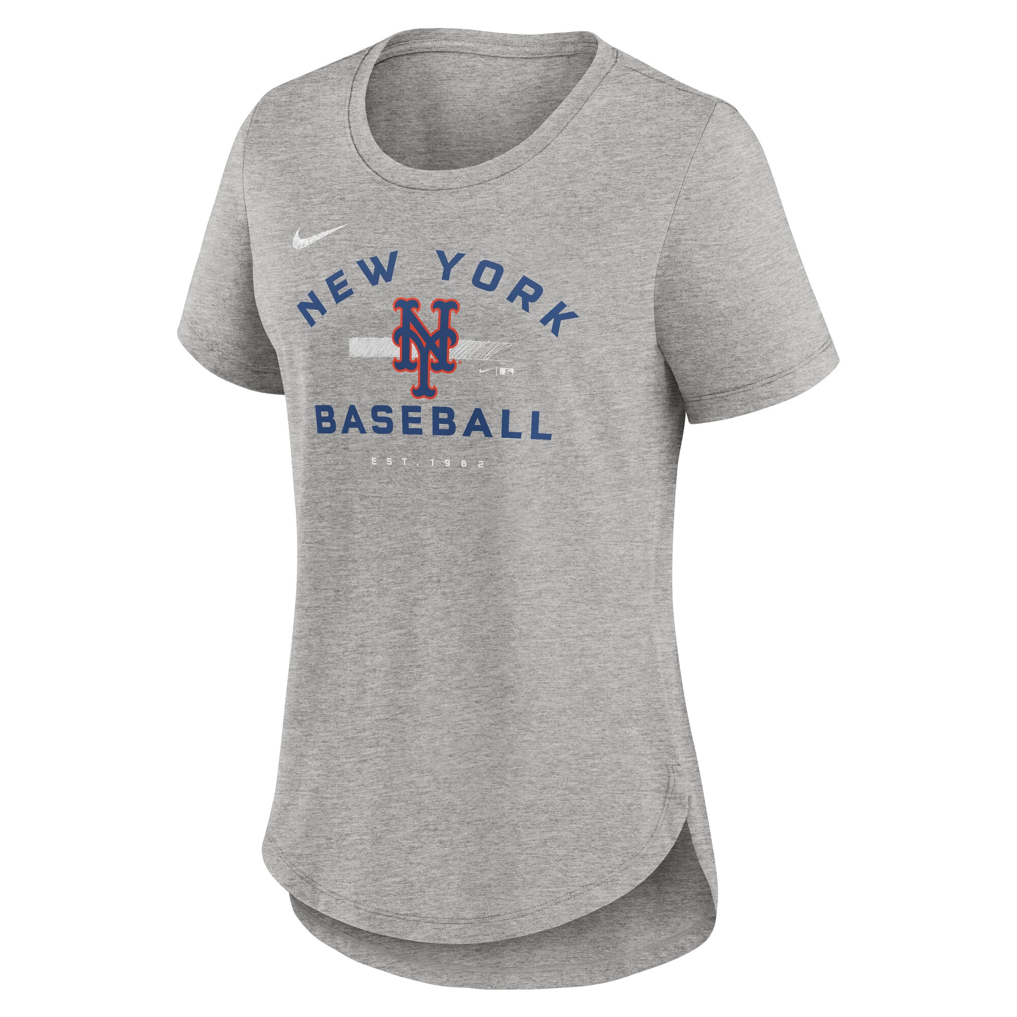 Women's Nike Heather Gray New York Mets Hot Prospect Tri-Blend T-Shirt