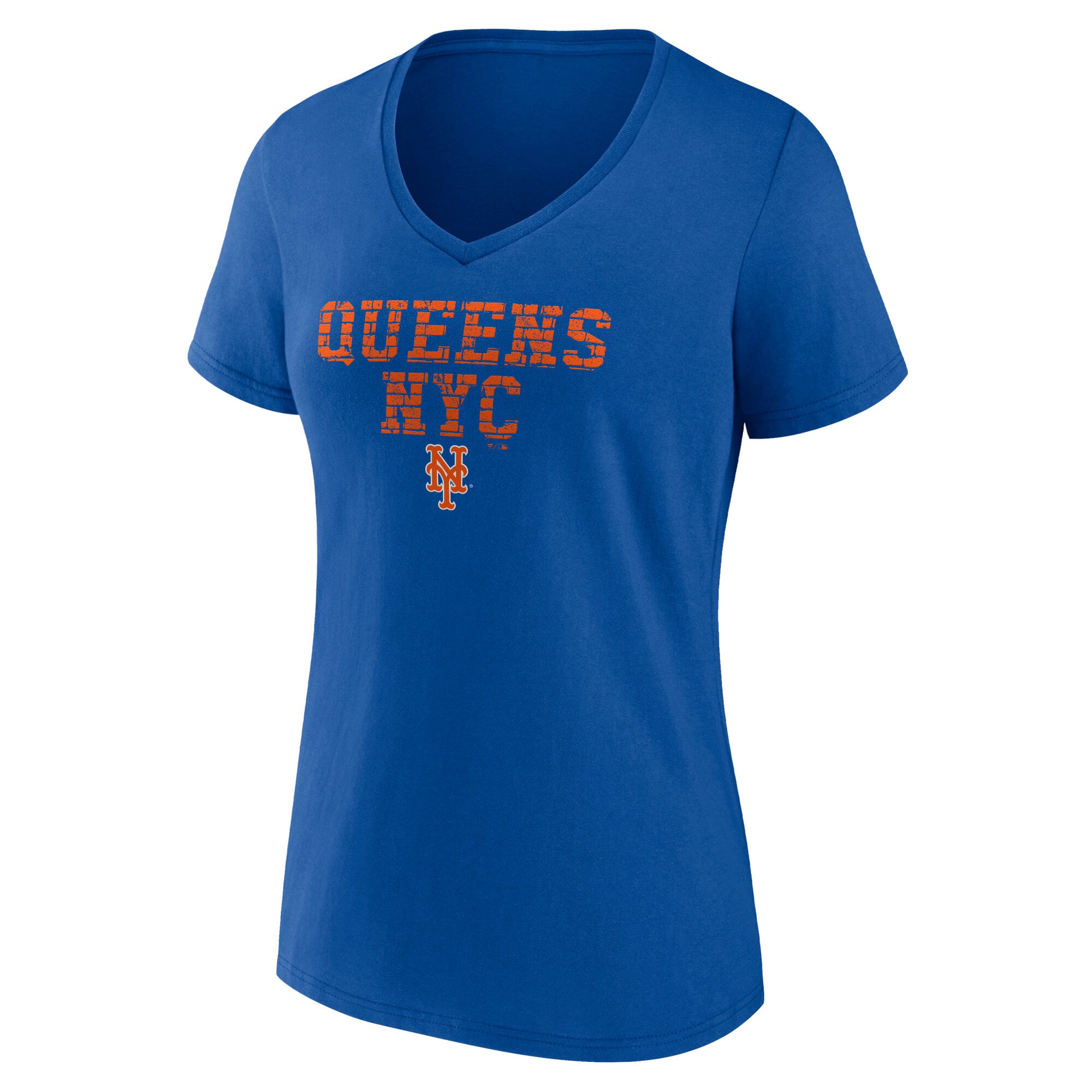 T-shirt col V à imprimé Royal New York Mets pour femme