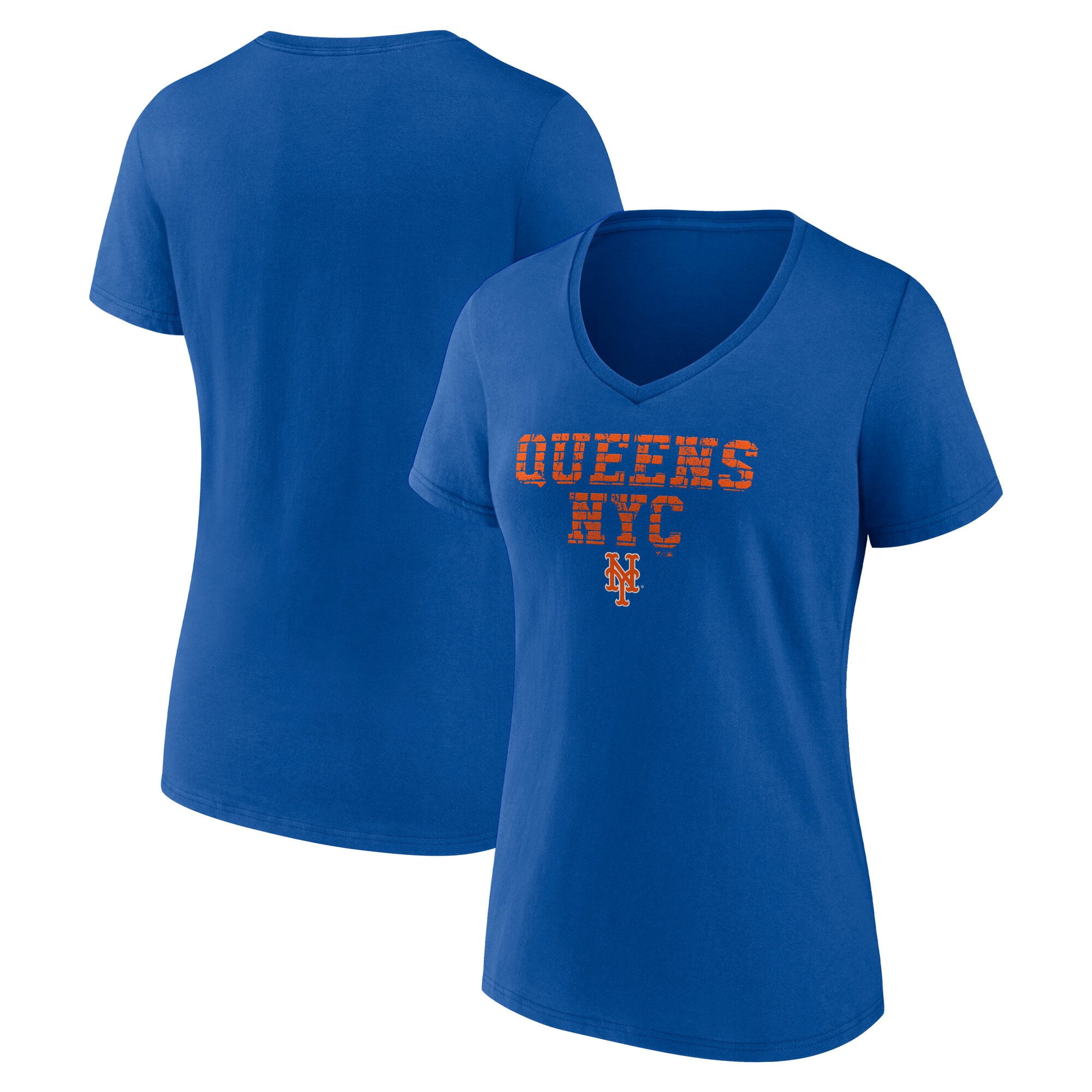 T-shirt col V à imprimé Royal New York Mets pour femme