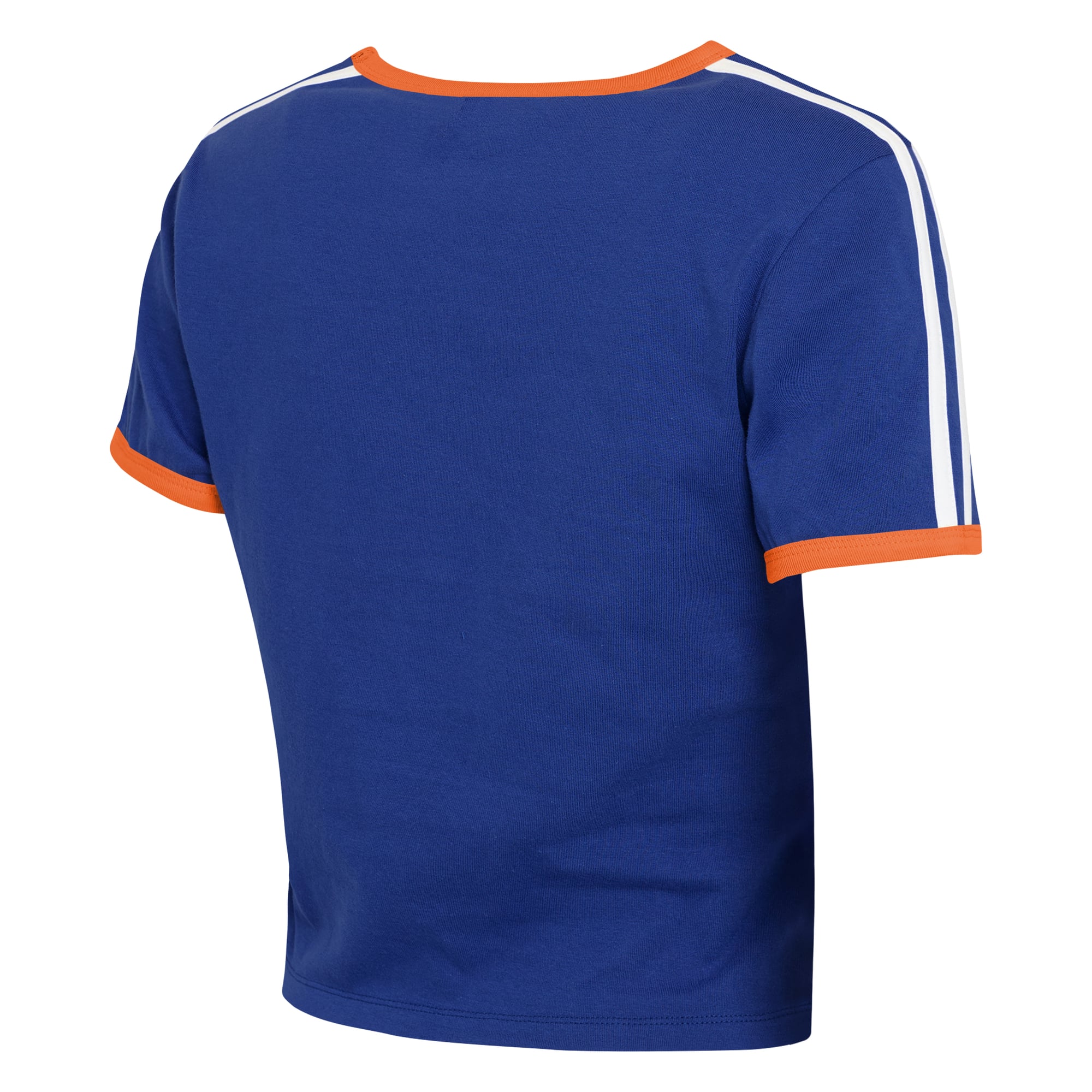 Women's WEAR by Erin Andrews  Royal New York Mets Cropped Throwback Ringer Baby T-Shirt