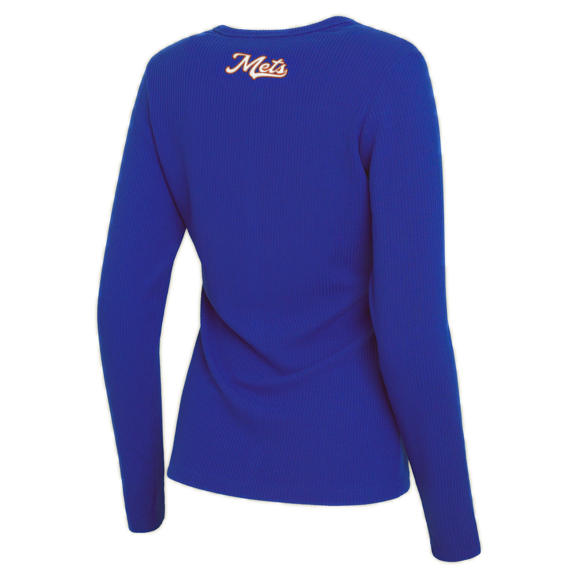 Women's WEAR by Erin Andrews Royal New York Mets Rib Button-Up Sweater